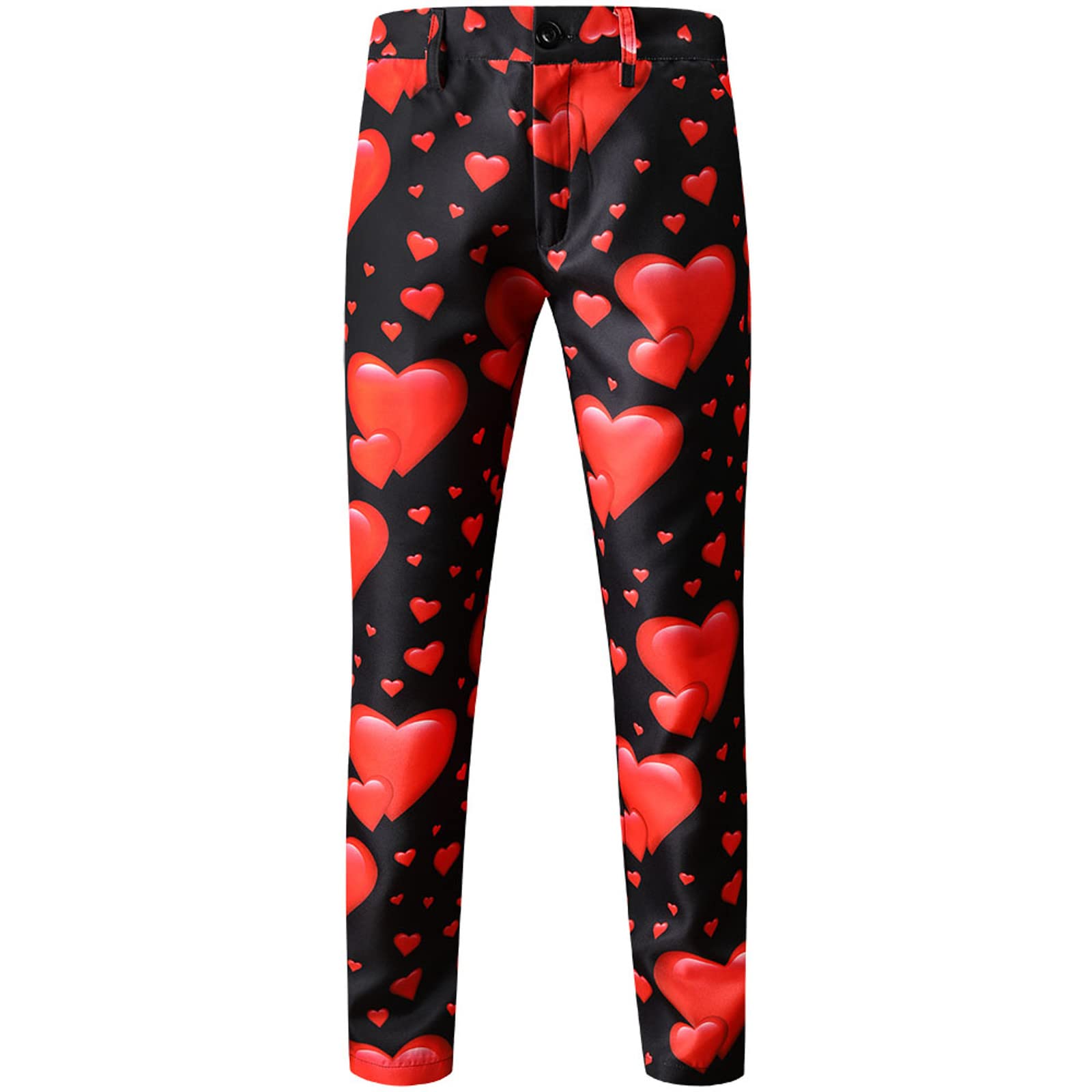 Stylish Men's Printed Casual Suit Pants with Zipper & Button Closure - Trendy Fashion Trousers for Work, Office & Everyday Wear