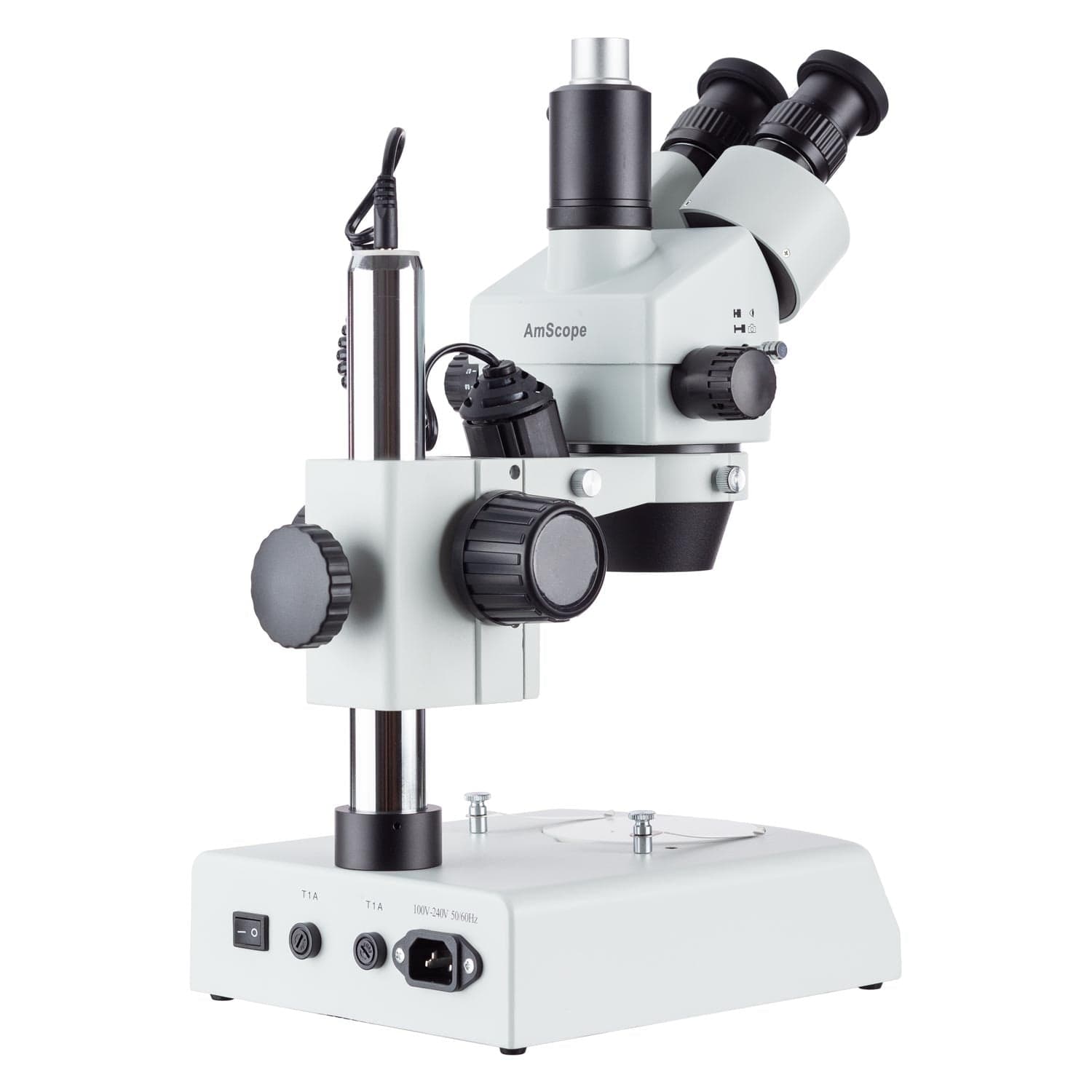 Amscope SM-2TZZ Trinocular Stereo Microscope with LED Illumination, 3.5X-180X Zoom - Perfect for Electronics Repair, Jewelry Inspection & Biological Research