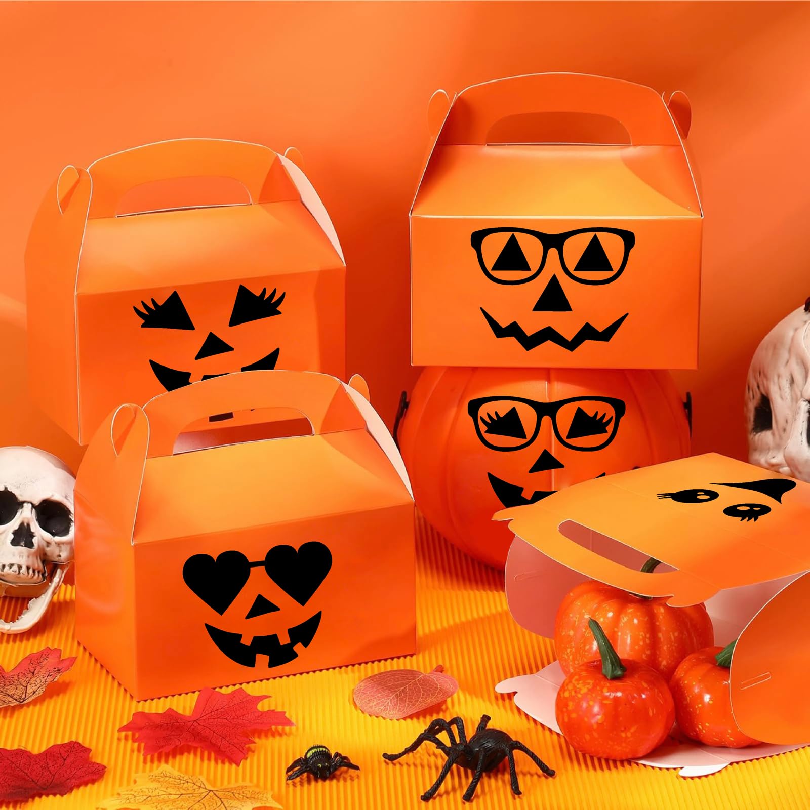 Halloween Pumpkin Face Stickers - Cute & Scary Vinyl Decals for Pumpkins, Glass Jars - DIY Halloween Party Decorations & Crafts - Perfect for Pumpkin Carving, Window Decor, and Halloween Party Supplies