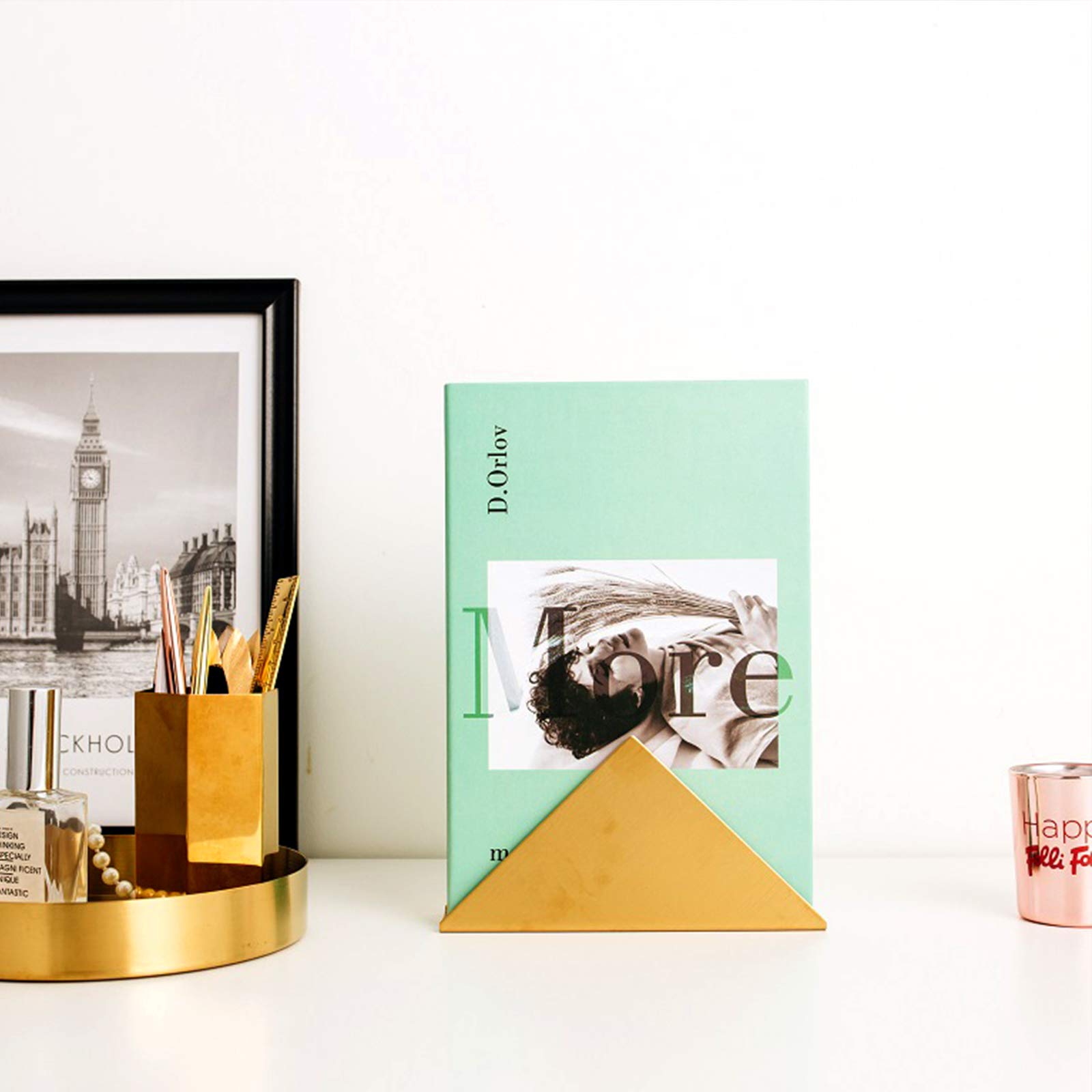 Premium Gold Napkin Holder - Freestanding Steel Tissue Dispenser for Dining Table, Kitchen Countertop & Guest Towels | Elegant Triangle Design | Perfect for Restaurants, Weddings & Home Decor
