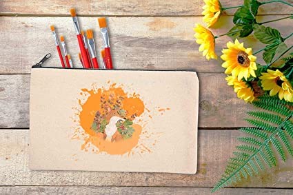 DIY Natural Cotton Canvas Makeup Pouch - Blank Zippered Toiletry Bag for Travel, Stationery & Crafts | Eco-Friendly Pen Pencil Case | Perfect for School, Office & Gift Giving (White, Pack of 8)
