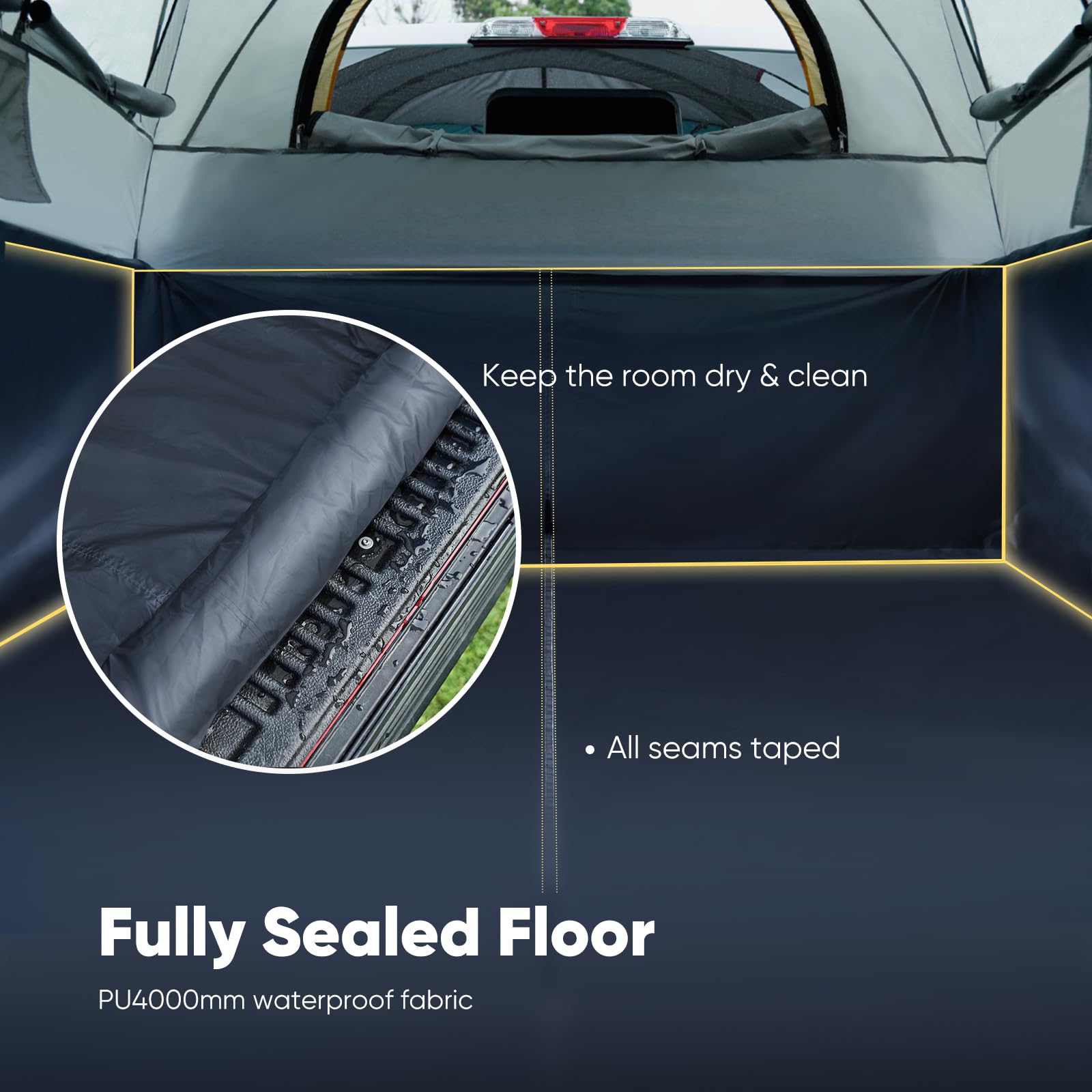 Quictent Waterproof Truck Bed Tent for 5.0-8.2' Pickup Trucks | PU2000mm Rainproof Camping Shelter with Removable Awning & Storage Bag | 2-Person Outdoor Sleeping Solution for Camping, Road Trips & Overland Adventures