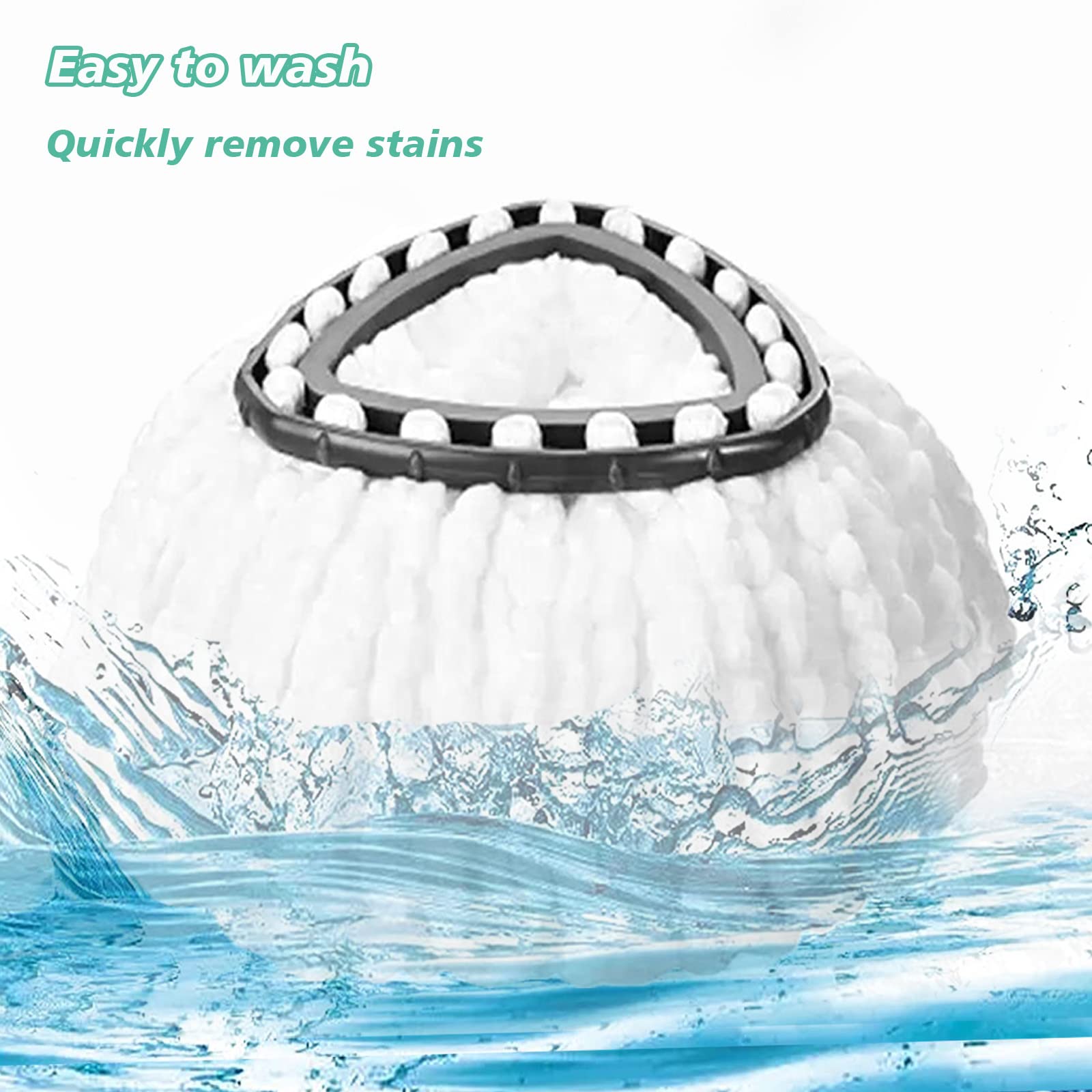 8-Pack Microfiber Spin Mop Replacement Heads - 360° Rotating Triangle Mop Pads Compatible with Most Spin Mops | Ultra-Absorbent & Reusable for Hardwood, Tile & Laminate Floors | Perfect for Kitchen, Bathroom & Household Cleaning