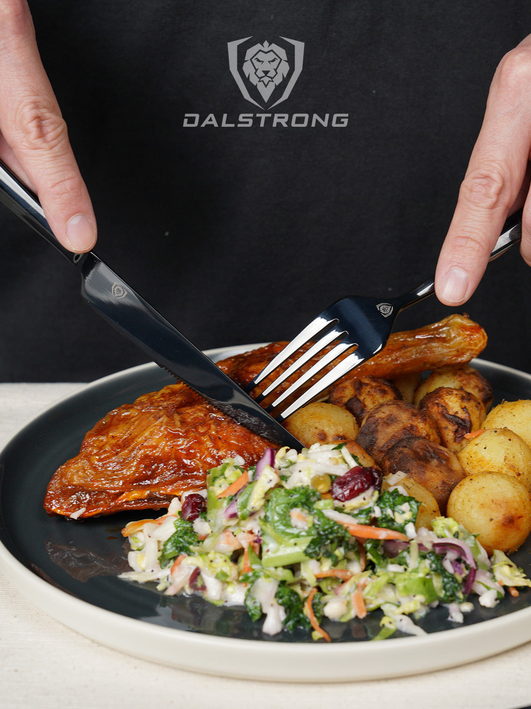 20-Piece Black Stainless Steel Flatware Cutlery Set - Service for 4 - Dishwasher Safe - Elegant Dinnerware for Home, Restaurant & Gifting - Dalstrong ©
