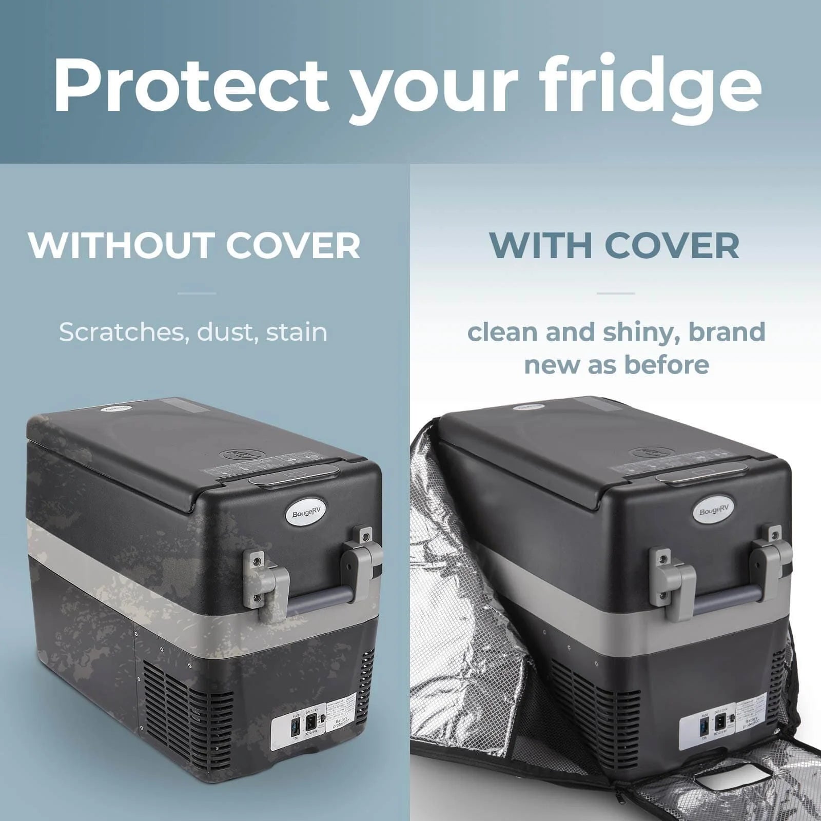 Bouge RV 12V 42 Quart (40L) Portable Car Refrigerator Cover - Perfect for Camping, Road Trips & Outdoor Adventures
