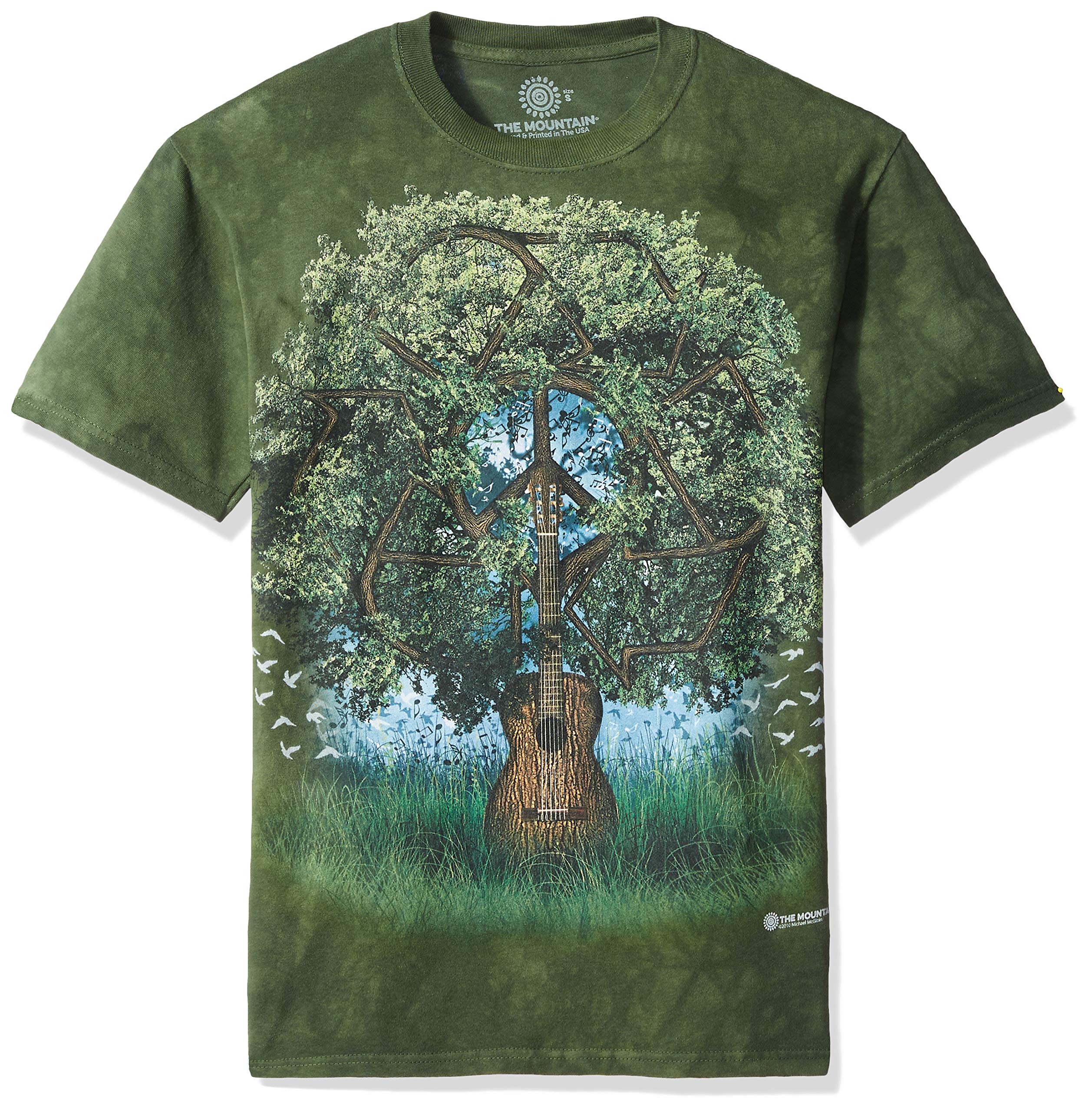 The Mountain Guitar Tree T-Shirt - Vintage Music Lover Graphic Tee for Men & Women - Perfect for Concerts, Gifts & Casual Wear