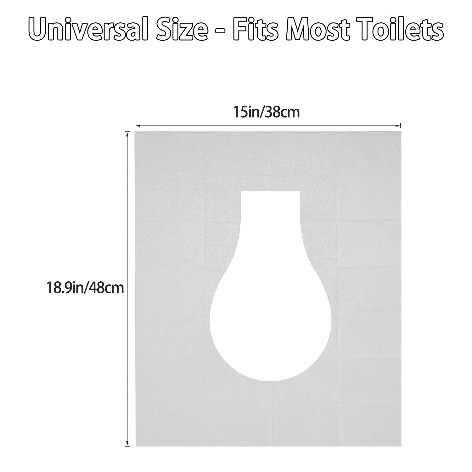 60 Pack Extra Large Flushable Disposable Toilet Seat Covers - Travel & Pocket Size for Public Restrooms, Airports & Camping Trips