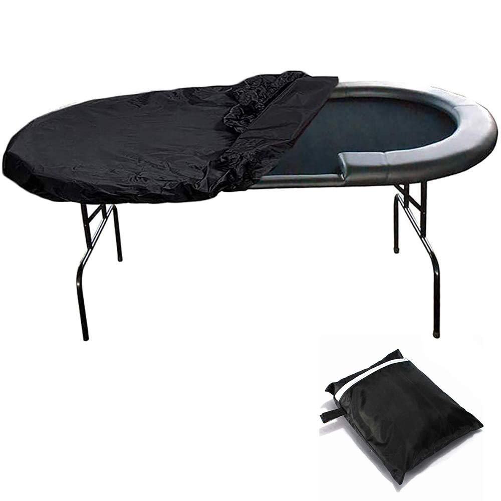 Waterproof 420D Oxford Poker Table Cover - Dustproof Protective Cloth for Oval Shaped Poker Tables with Adjustable String Hems | Perfect for Home Game Nights, Casino Parties & Poker Tournaments