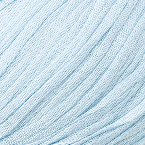 6-Pack La Mia Fettucia Chainette Tape Yarn - 100% Acrylic, 10.5oz Total (1.76oz/50g per Ball, 131 Yrds/120m) - Light DK Weight, Baby Blue (L069) - Perfect for Knitting, Crocheting, and DIY Crafts Projects
