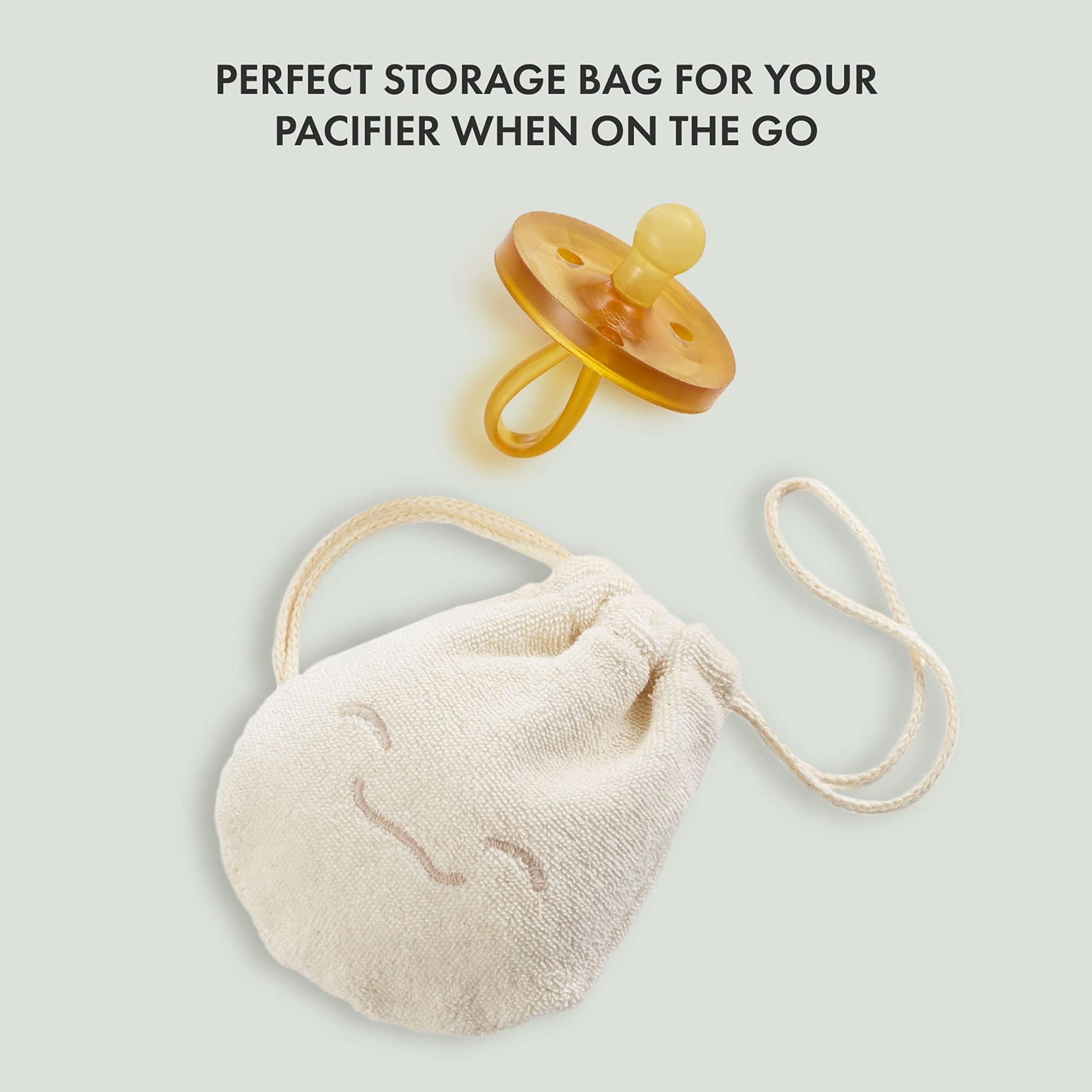 Natursutten PaciPouch - 100% Organic Cotton Pacifier Holder | Washable Soother Case for Babies | Keep Pacifiers Clean On-The-Go | Perfect for Travel, Daycare & Outdoor Activities