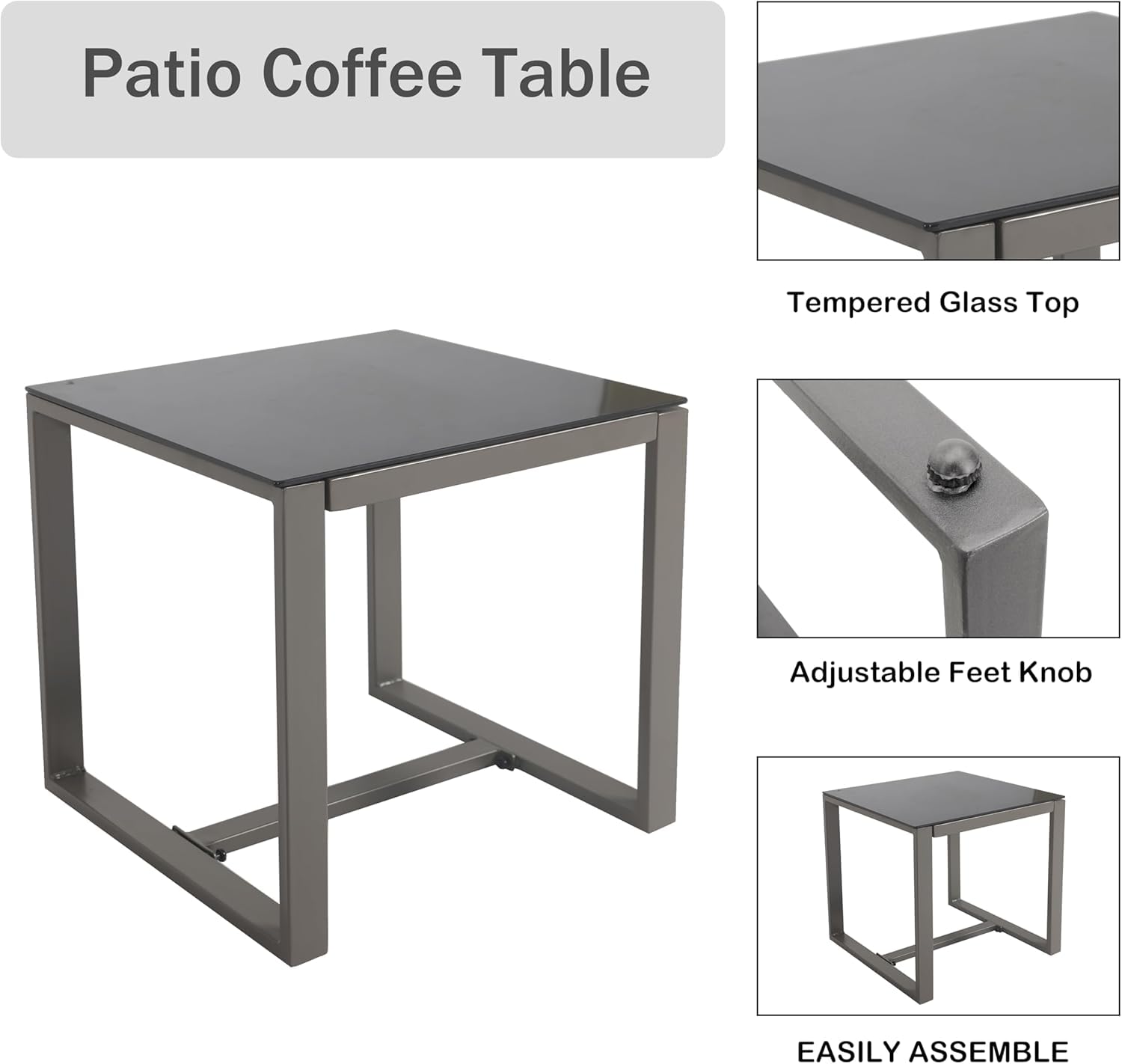 LOKATSE HOME 5-Piece Wicker Outdoor Patio Furniture Set - PE Rattan All-Weather Conversation Set with Cushioned Chairs, Ottoman & Glass Coffee Table - Perfect for Balcony, Porch, Garden or Backyard Relaxation