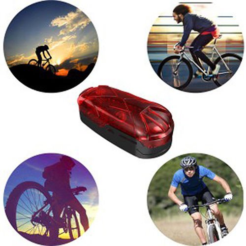 Zeerkeer GPS Tracker for Bike - Real-Time Anti-Theft Bicycle Tracker with LED Taillight, IP65 Waterproof, Move Alarm & SOS Light - Hidden GPS Locator for Bicycle, Motorcycle, Baby Stroller - Perfect for Cycling Safety, Theft Prevention & Child Monitoring