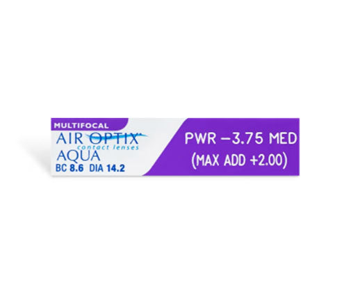 AIR OPTIX® AQUA Multifocal Contact Lenses (6 Pack) - Monthly Disposable for Presbyopia, Comfortable & Breathable - Perfect for Work, Travel & Active Lifestyles