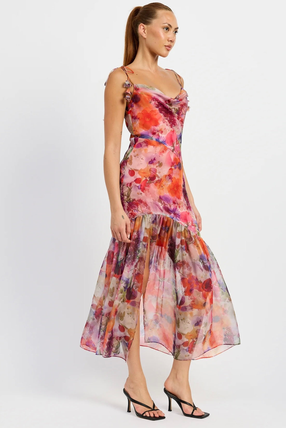 Magnolia Maxi Dress for Women - Flowy Long Summer Dress with Pockets, Boho Floral Print, Comfortable & Stylish - Perfect for Beach, Vacation, and Casual Outings