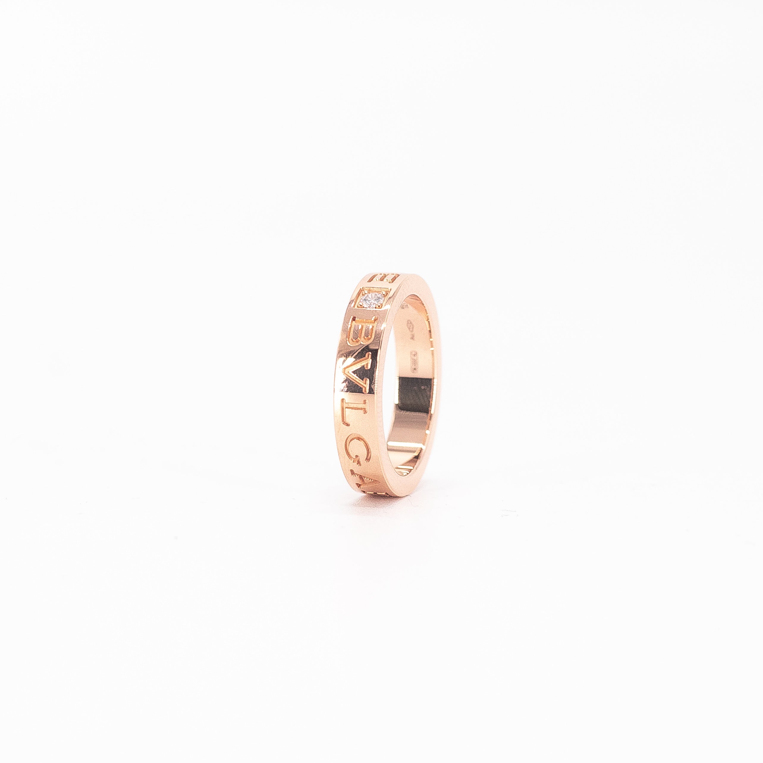 BVLGARI BVLGARI 18k Rose Gold Diamond Ring - Size 51 for Women | Luxury Jewelry Gift for Anniversary, Engagement & Special Occasions