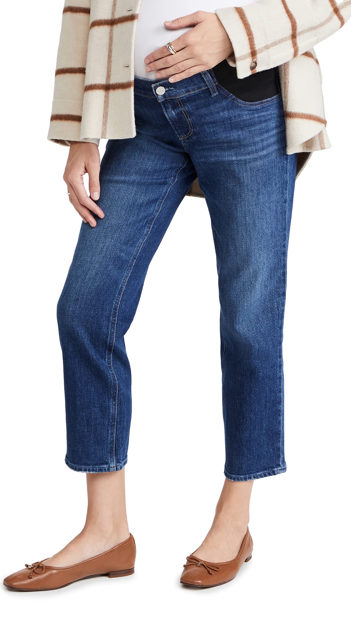 PAIGE Women's Noella Straight Maternity Jeans - Comfortable Stretch Denim for Pregnancy | Perfect for Work, Casual Outings & Everyday Wear