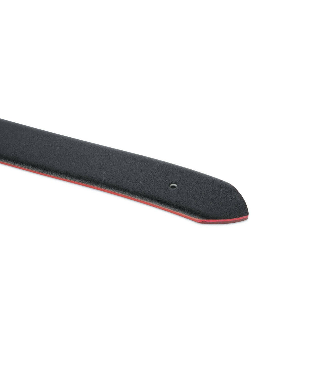 Genuine Ferragamo Black Leather Belt Straps Without Buckle - Red Edge Trim for Men's Fashion & Formal Wear
