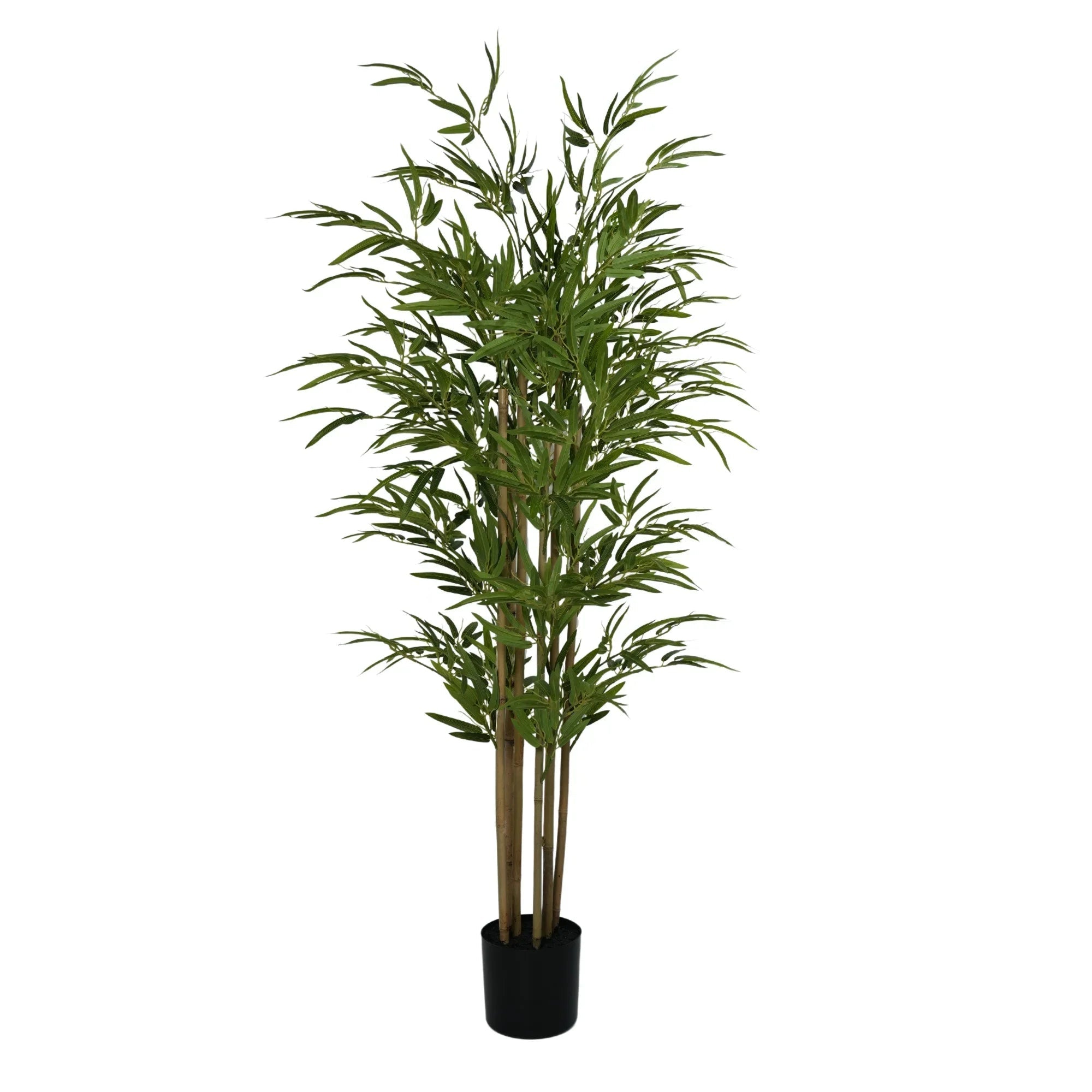 Premium Artificial Bamboo Plant with Real Touch Leaves - 150cm Tall Natural Trunk for Home & Office Decor, Zen Garden, and Asian-Inspired Interior Design