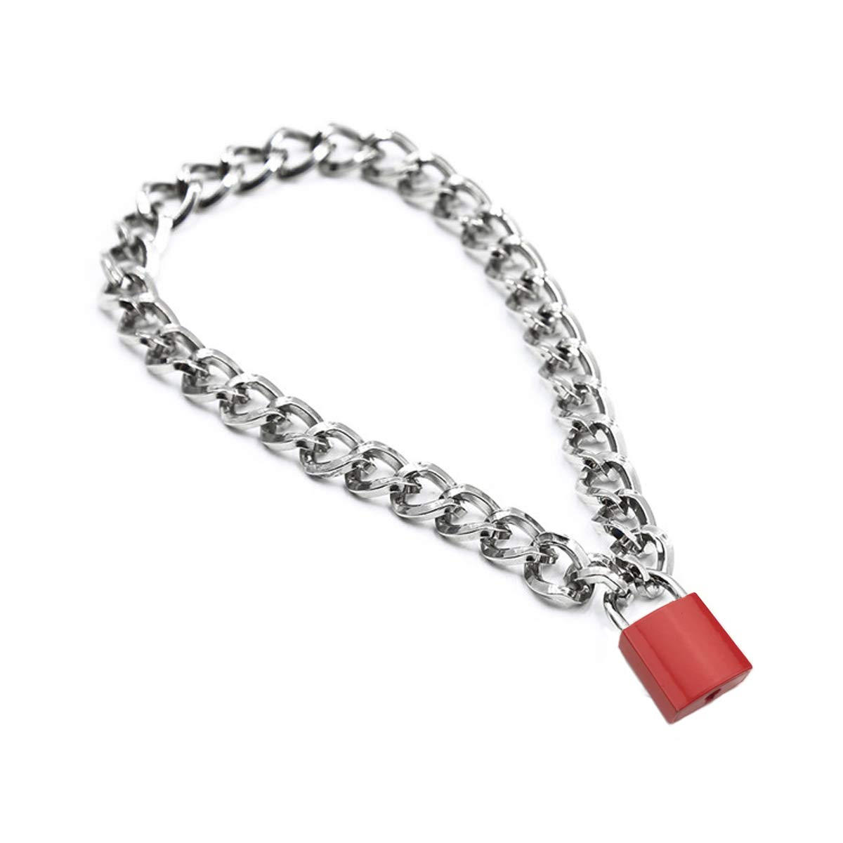 Succuba Padlock Necklace - Heart Lock Choker with Key & Box for Women, Men & Pets (16-22 Inch Adjustable) - Gothic Jewelry for Couples, BDSM, Fashion Accessories