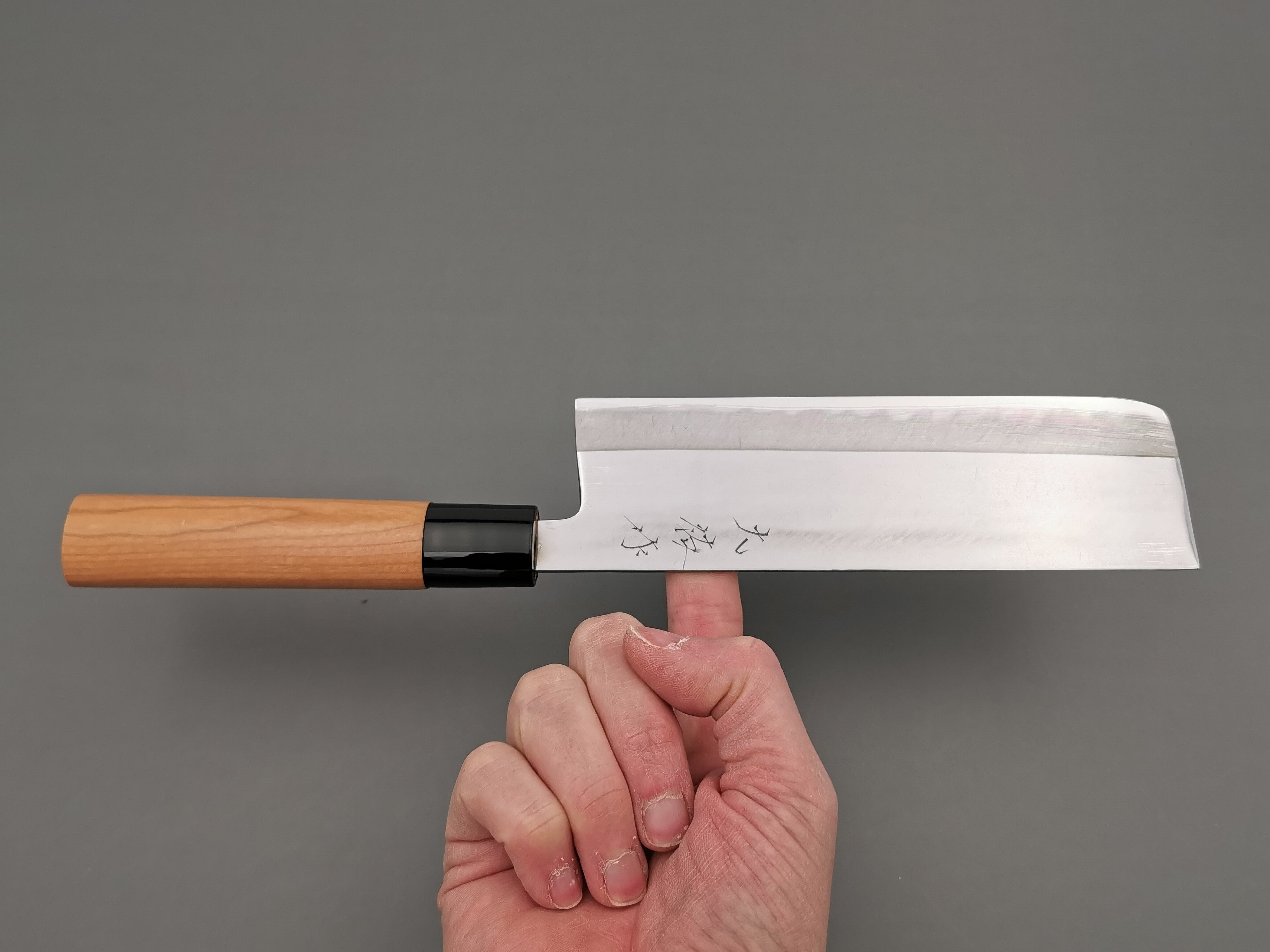 Premium Japanese Nakiri Knife - Daisuke Nishida White #1 Polished Carbon Steel Blade - Perfect for Sushi, Vegetables & Precision Cutting - Ideal for Chefs & Home Cooks