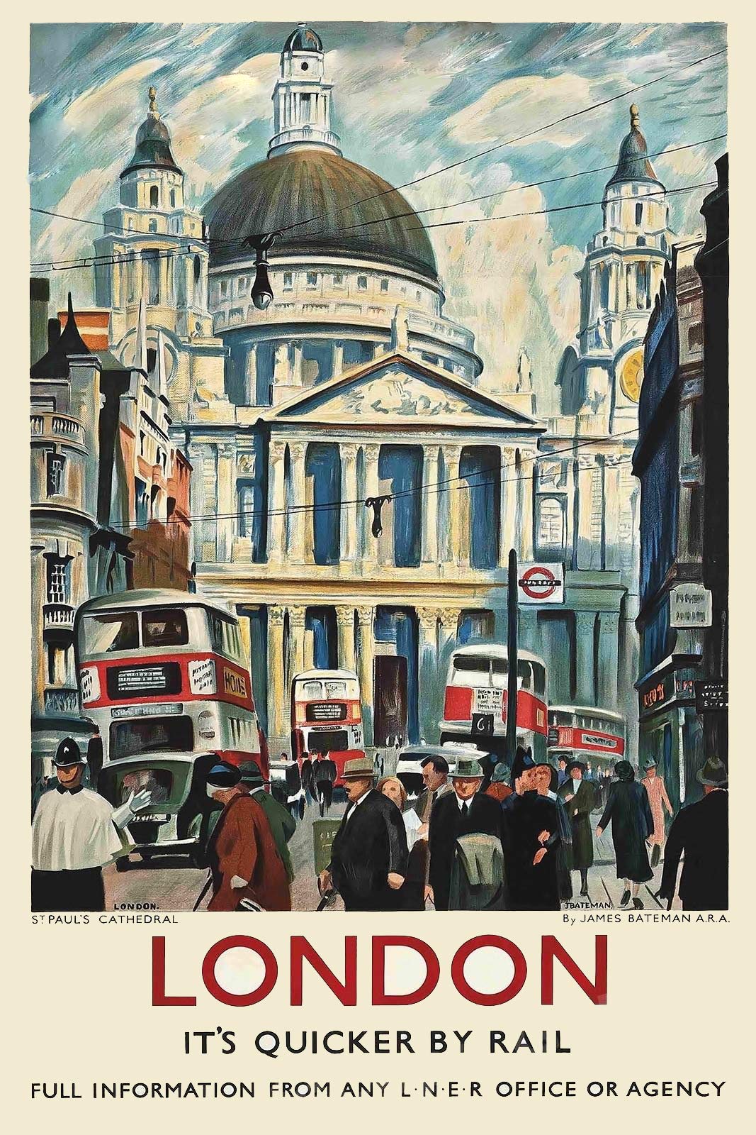 1953 Vintage Style London Rail Travel Magnet - 5