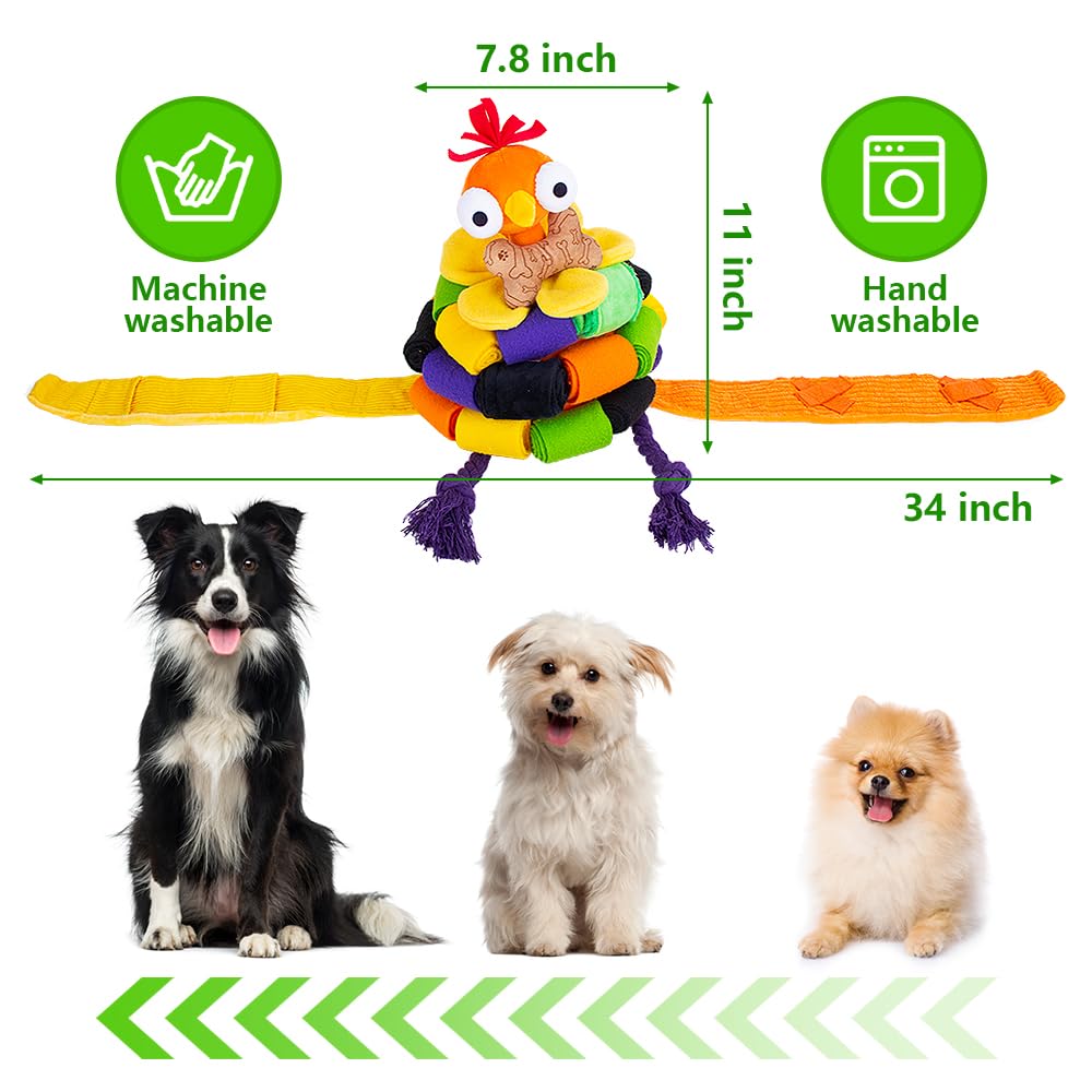 Interactive Snuffle Chicken Dog Toy - Slow Feeder Puzzle Ball for Small, Medium & Large Breeds - Cute Squeaky Enrichment Game for Boredom & Anxiety Relief - Perfect for Halloween, Training & Indoor Playtime