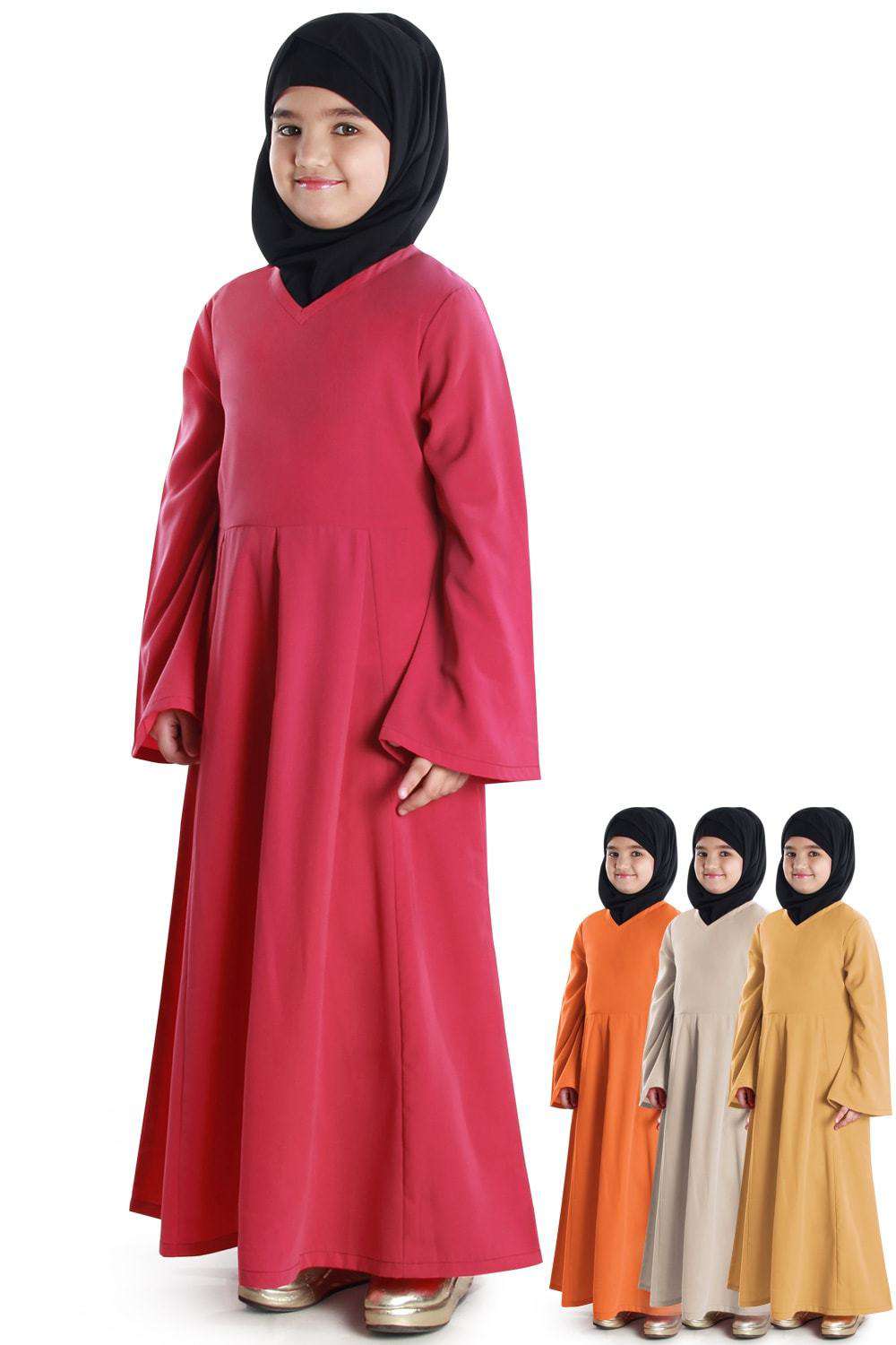 Nashema Kids Abaya Dress - Islamic Prayer Dress for Girls - Perfect for Eid, Mosque, and Special Occasions