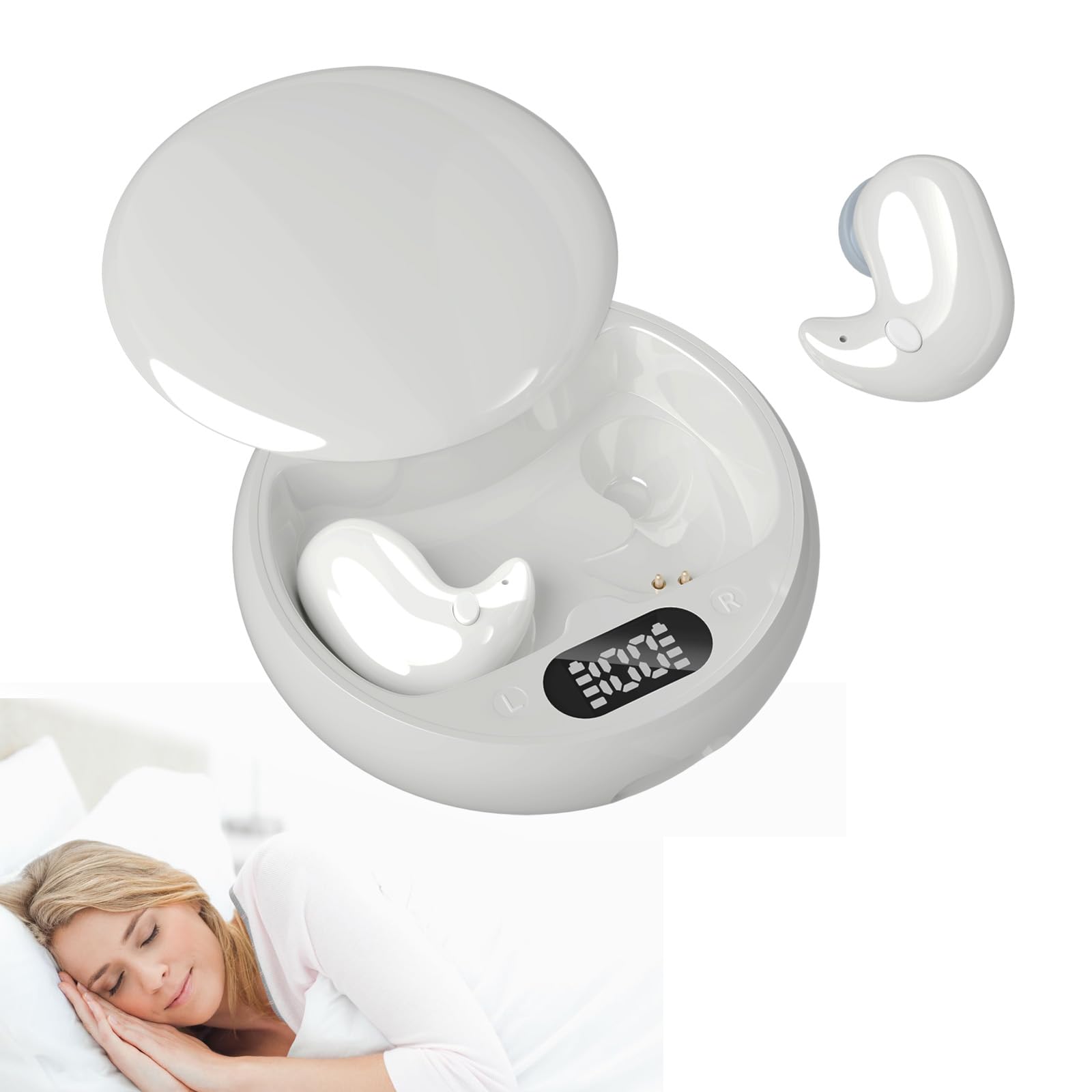 Mini Wireless Sleep Earbuds for Side Sleepers - Ultra Thin Noise Blocking Bluetooth 5.3 Headphones, Waterproof Invisible Earphones for Small Ears | Perfect for Travel, Meditation & Nighttime Relaxation
