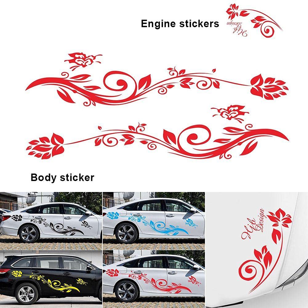 Butterfly & Floral Car Decals - Waterproof Vinyl Sticker Set for DIY Car Decoration | Universal Side Body & Hood Decals for Women - Perfect for Customizing Sedans, SUVs & Trucks