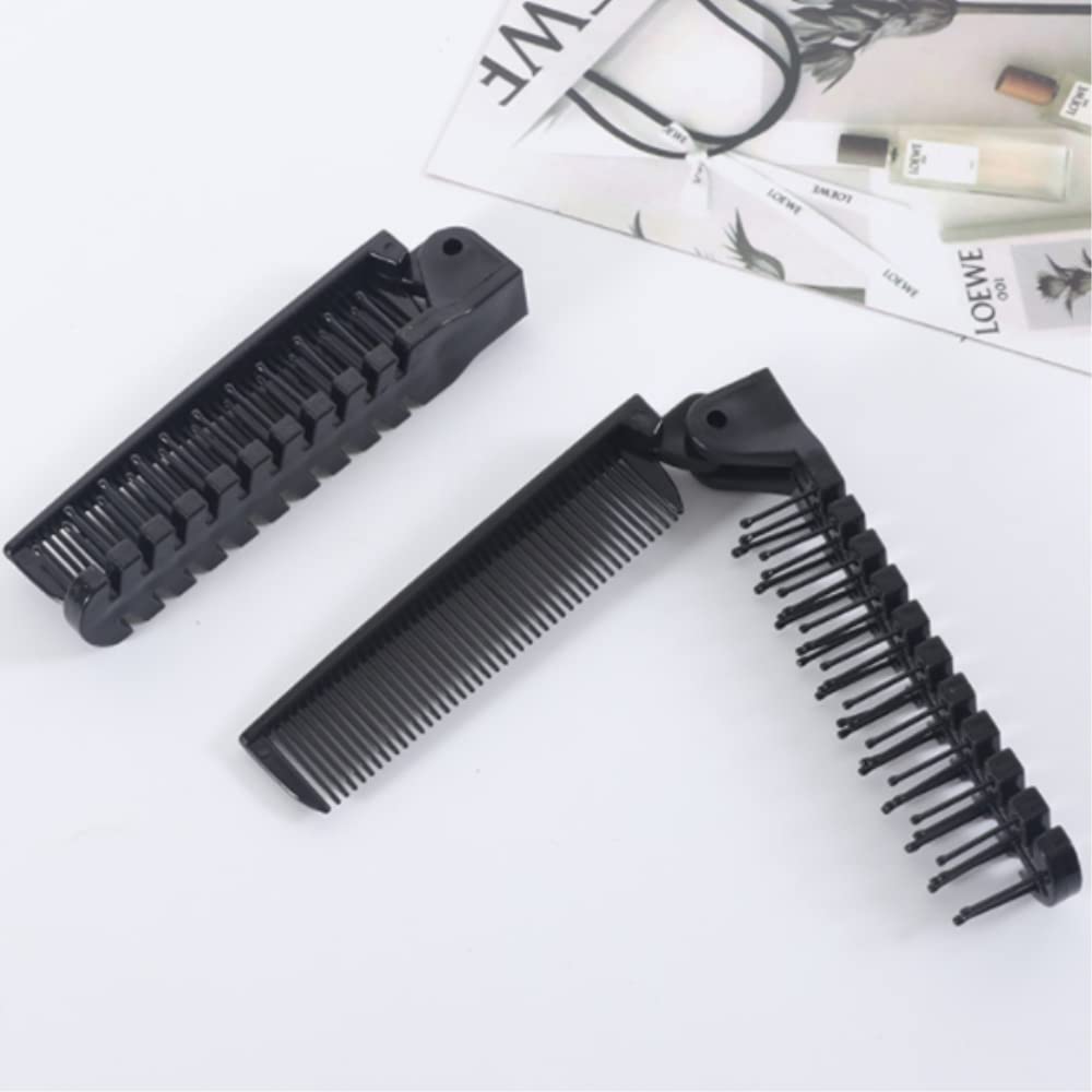 FZGLHQQ 4-Pack Folding Hair Brush Set - Portable Travel Hair Comb with Detangling & Anti-Static, Compact Collapsible Pocket Hairbrush (7.8 x 0.5 Inch) - Perfect for Travel, Gym, Office & On-the-Go Styling