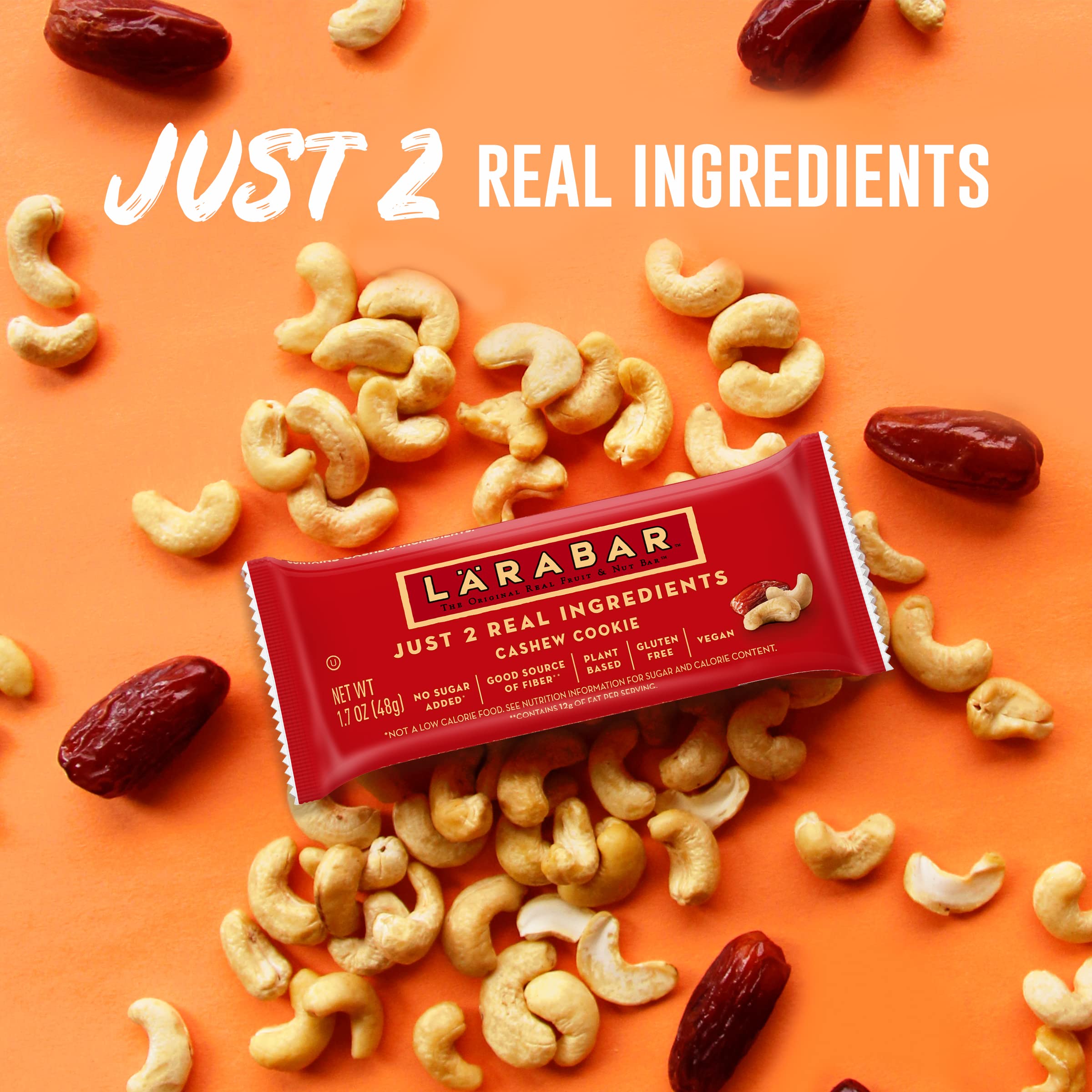 Larabar Cashew Cookie - Gluten Free Vegan Fruit & Nut Energy Bar, 1.7 oz (16 Count) | Healthy Snack for Hiking, Travel & On-the-Go Nutrition