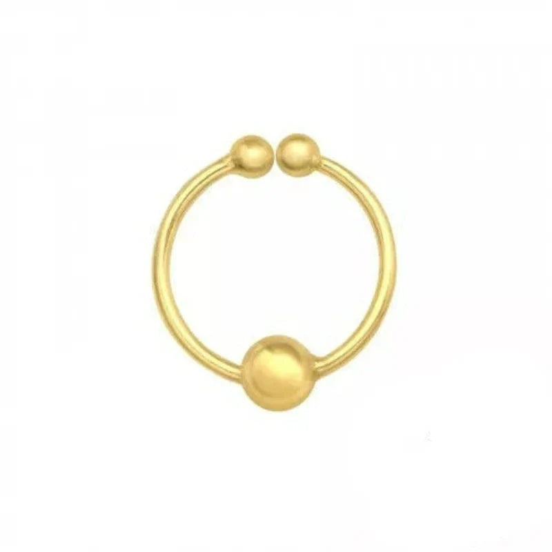 18K Gold 3mm Ball Stud Nose Ring Clip - Hypoallergenic Nose Piercing Jewelry for Women & Men - Perfect for Everyday Wear & Special Occasions