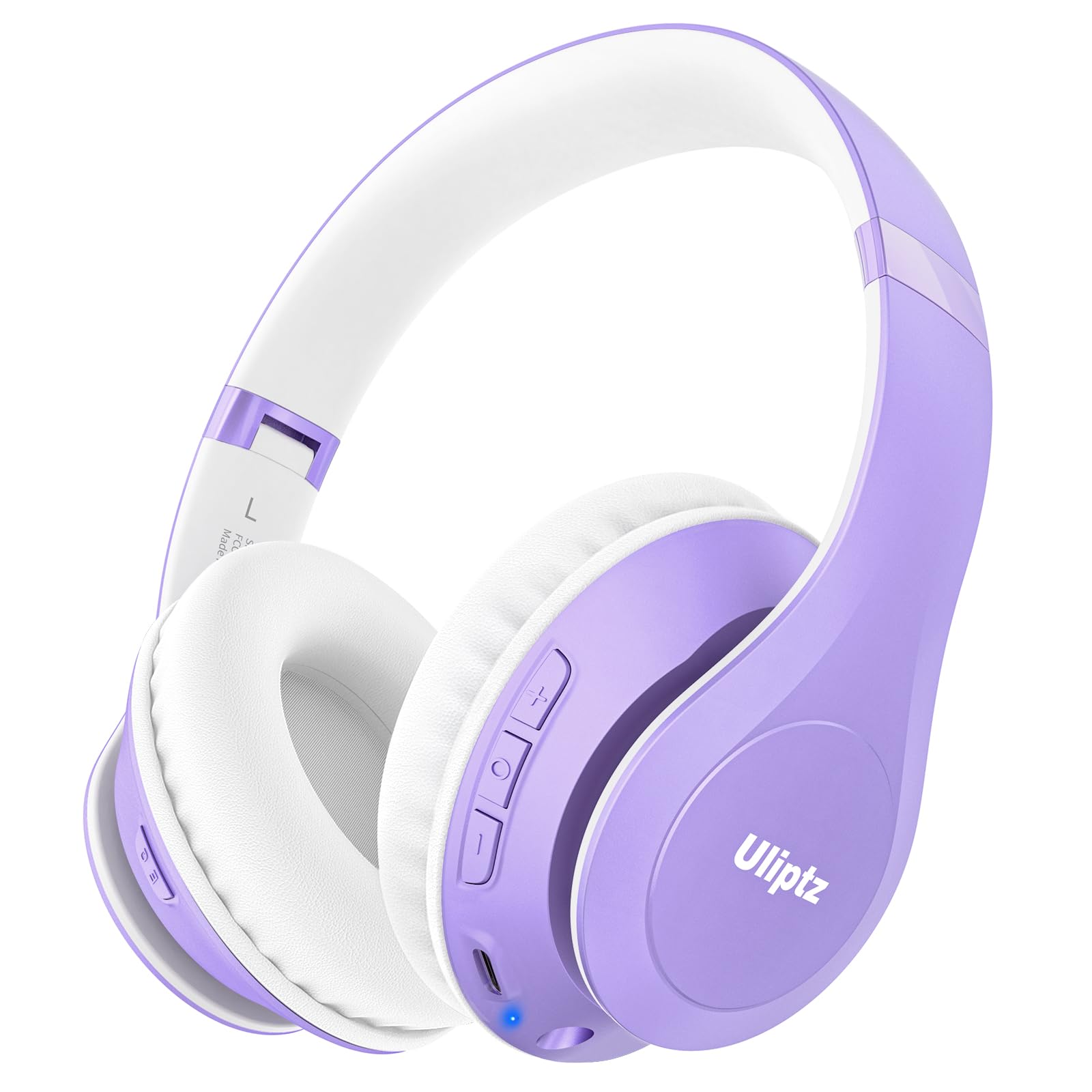 Uliptz Wireless Over-Ear Headphones with 65-Hour Playtime, Bluetooth 5.3, 6 EQ Modes, Foldable & Lightweight Design - Perfect for Travel, Office, PC, and Gaming (Purple)