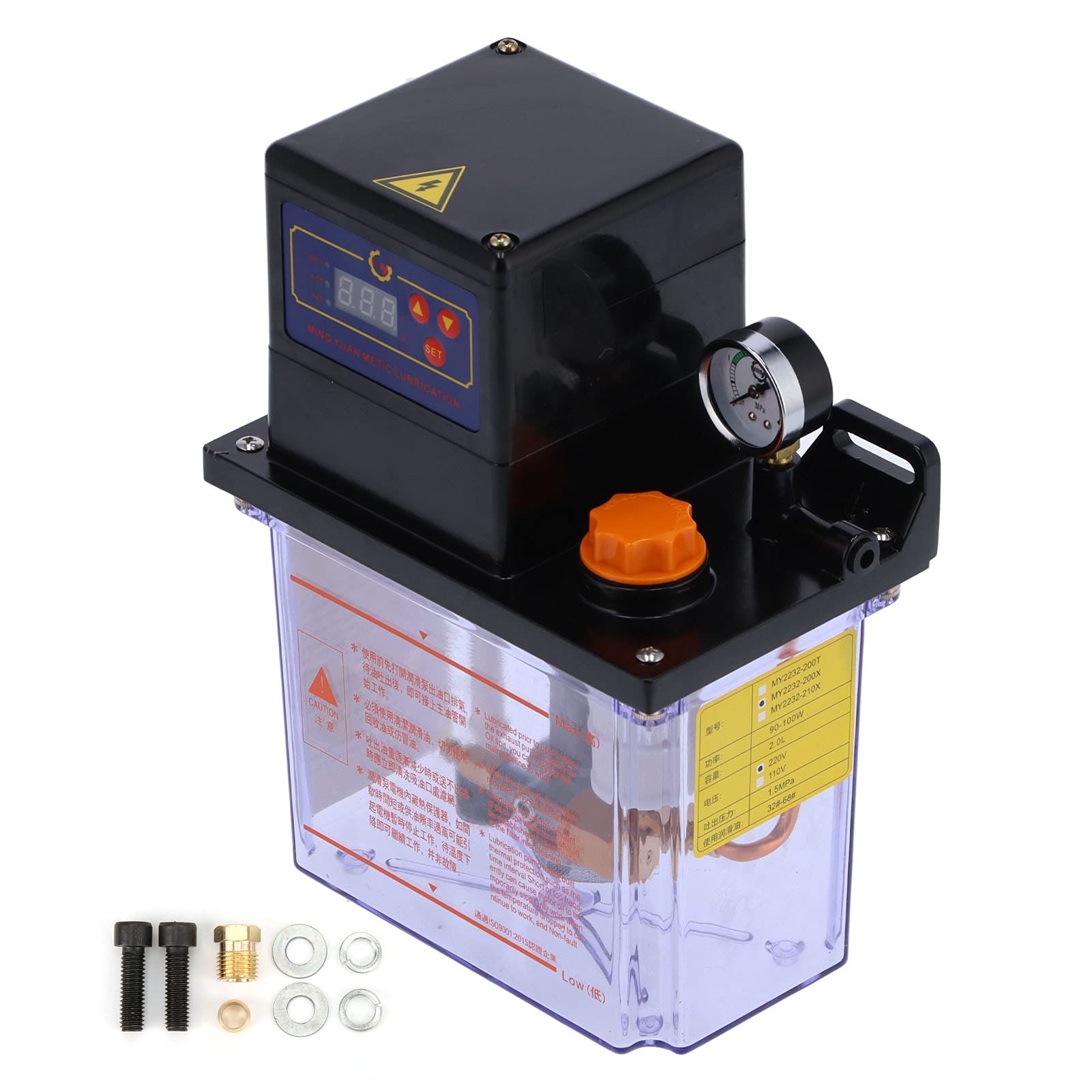 FTVOGUE Automatic Lubrication Pump MY2232H-200X, Electric Tool Accessories, CNC Machine Tool Oil Pump, AC 220V - Perfect for Industrial CNC Machinery, Metalworking Equipment & Automated Lubrication Systems
