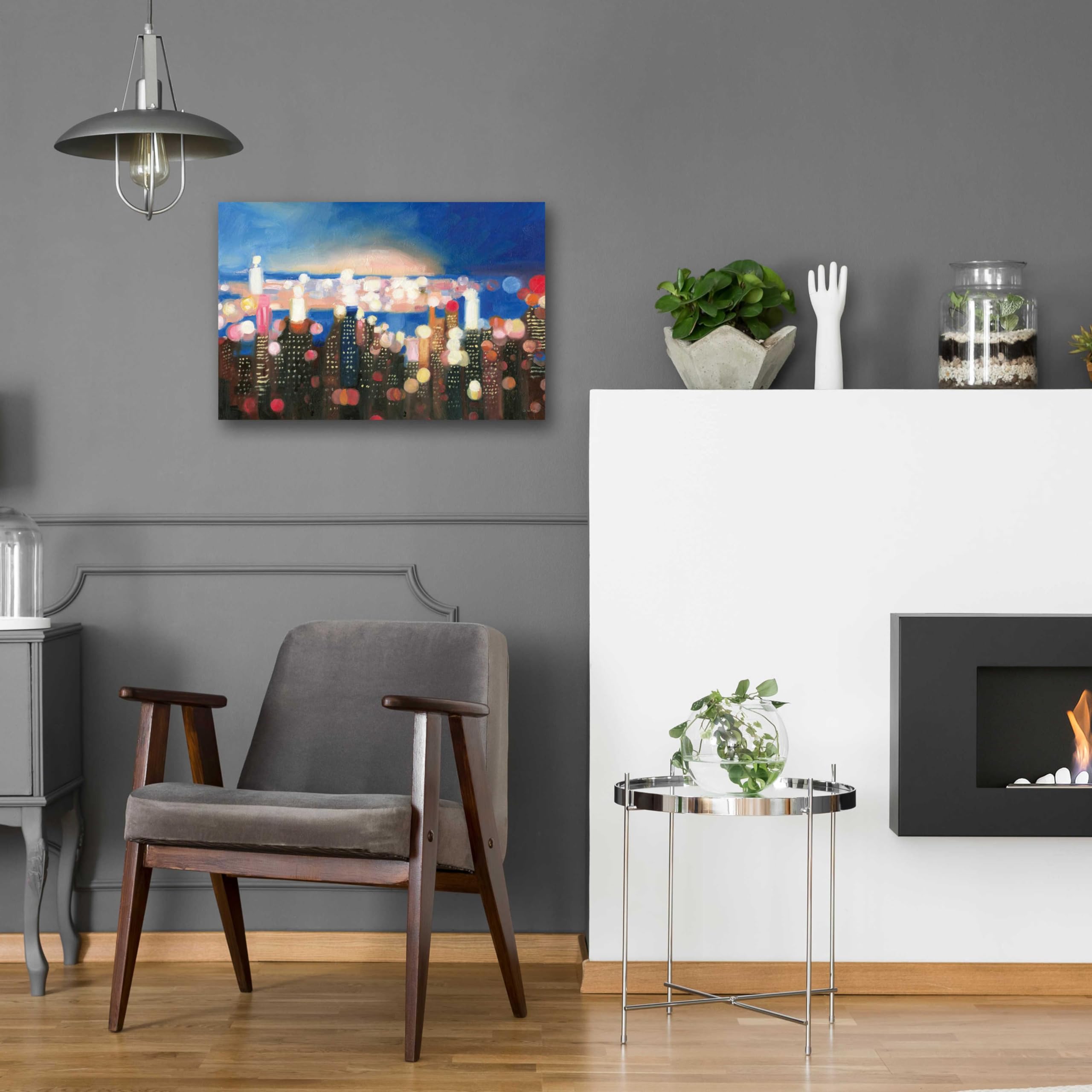 Epic Art 'City Lights' by James Wiens - Premium Acrylic Glass Wall Art Painting 24x16 Inches - Modern Home & Office Decor for Living Room, Bedroom, Dining Area