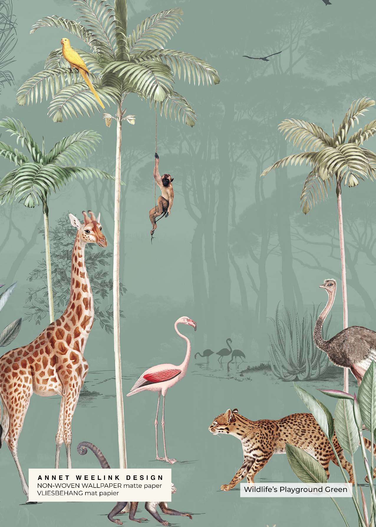 Wildlife's Playground Wallpaper Sample - Self-Adhesive Removable Wallpaper for Nursery, Kids Room & Home Decor - Easy Peel & Stick Wallpaper for DIY Projects