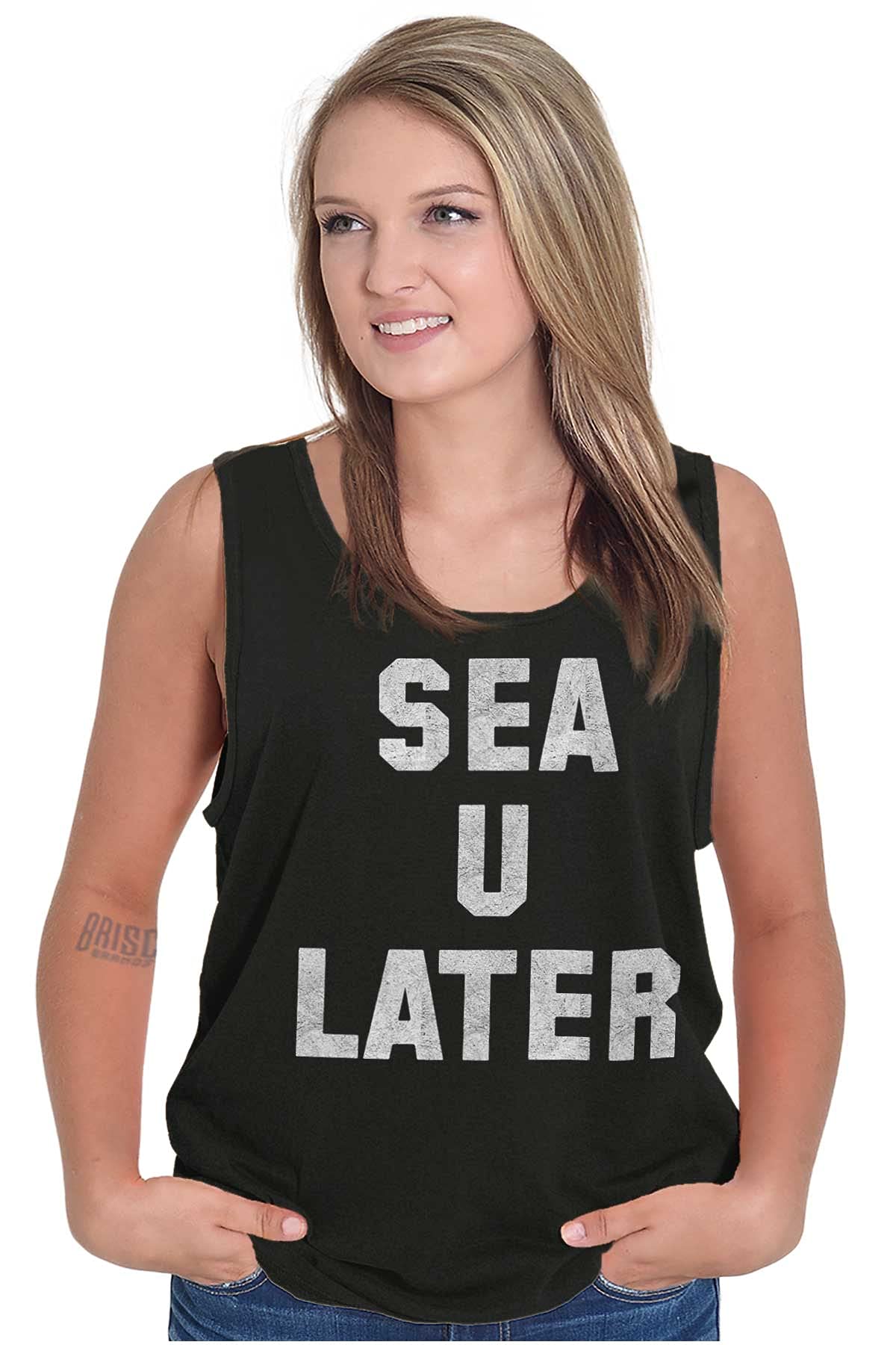 Funny Beach Lover Sea You Ocean Vibes Tank Top for Men & Women - Casual Summer T-Shirt for Beach Vacation, Pool Party & Outdoor Activities