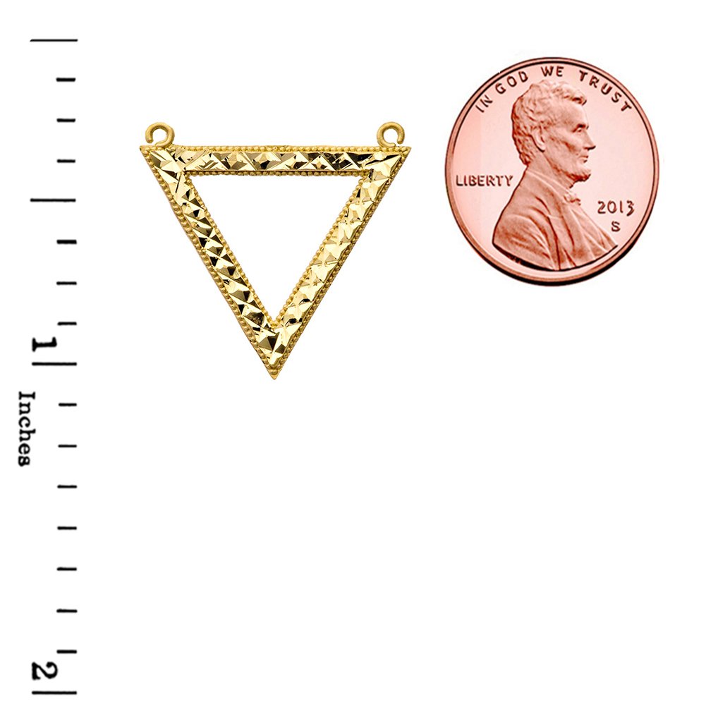 14K Yellow Gold Triangle Cut-Out Charm Necklace with Chain - Elegant Layering Piece for Everyday Wear & Special Occasions