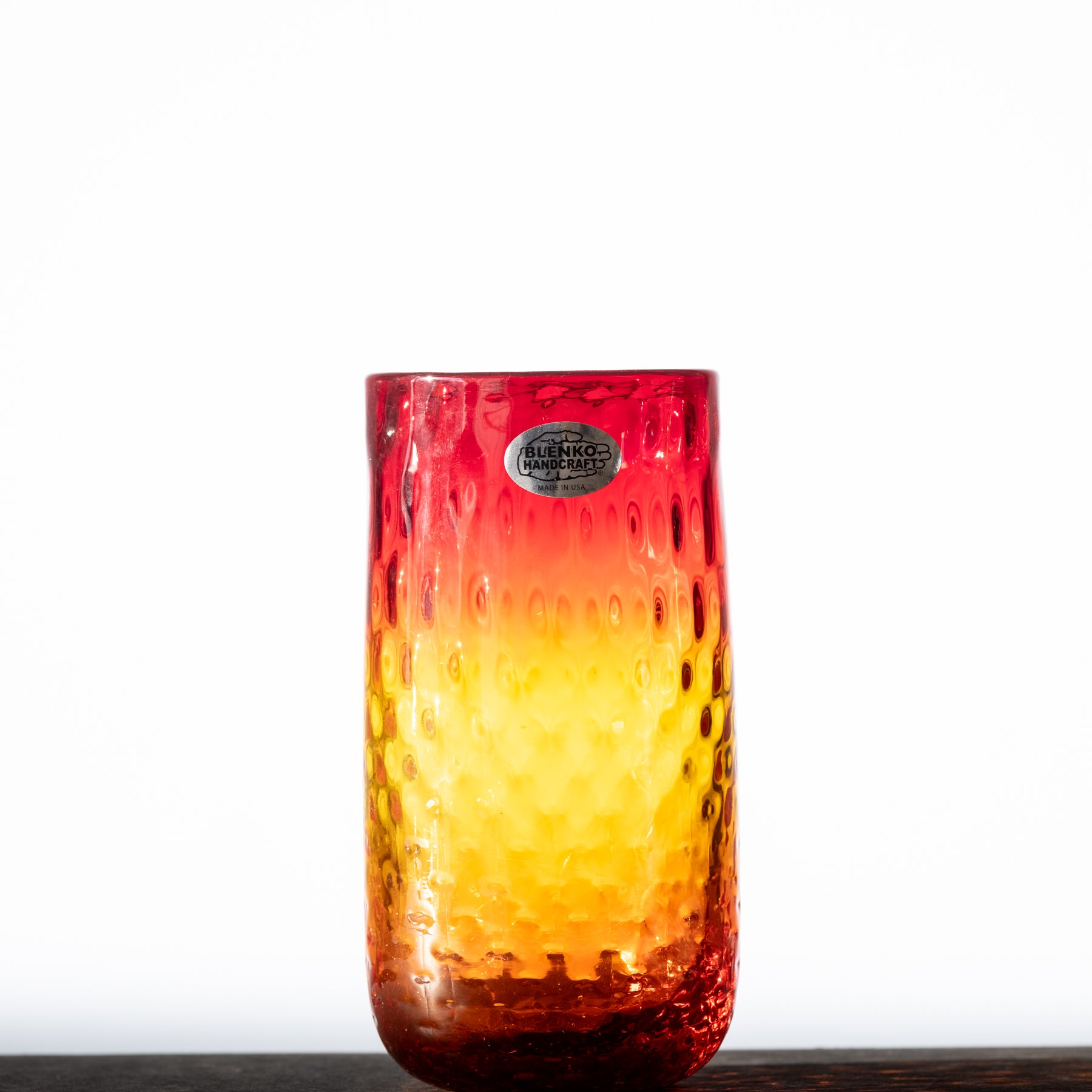 2511D Diamond Optic Drinkware Set - 12-Piece Orange Glass Cups & Tumblers for Cocktails, Juice, Iced Tea - Elegant Barware for Home, Parties & Restaurants