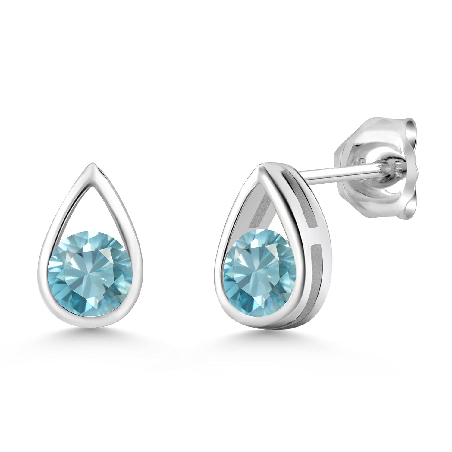 Gem Stone King Teardrop Stud Earrings for Women & Men - 925 Sterling Silver, 5MM Round Gemstone Birthstone Jewelry | Elegant Gifts for Her, Mom, Wife, Girlfriend | Perfect for Birthdays, Anniversaries & Special Occasions