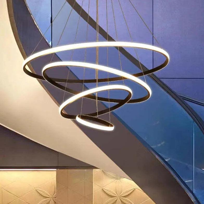 Modern Ring Shaped LED Pendant Light - Sleek Contemporary Ceiling Lighting for Dining Room, Kitchen, or Bedroom Decor