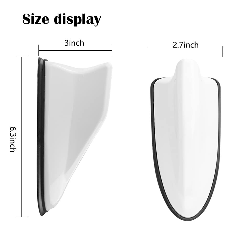 Shark Fin Car Antenna Topper - Universal Automotive Exterior Accessory for Car, SUV & Truck - Vivid White Shark Fin Antenna for Stylish Vehicle Decoration - Perfect for Car Shows, Gifts & Customizing Your Ride