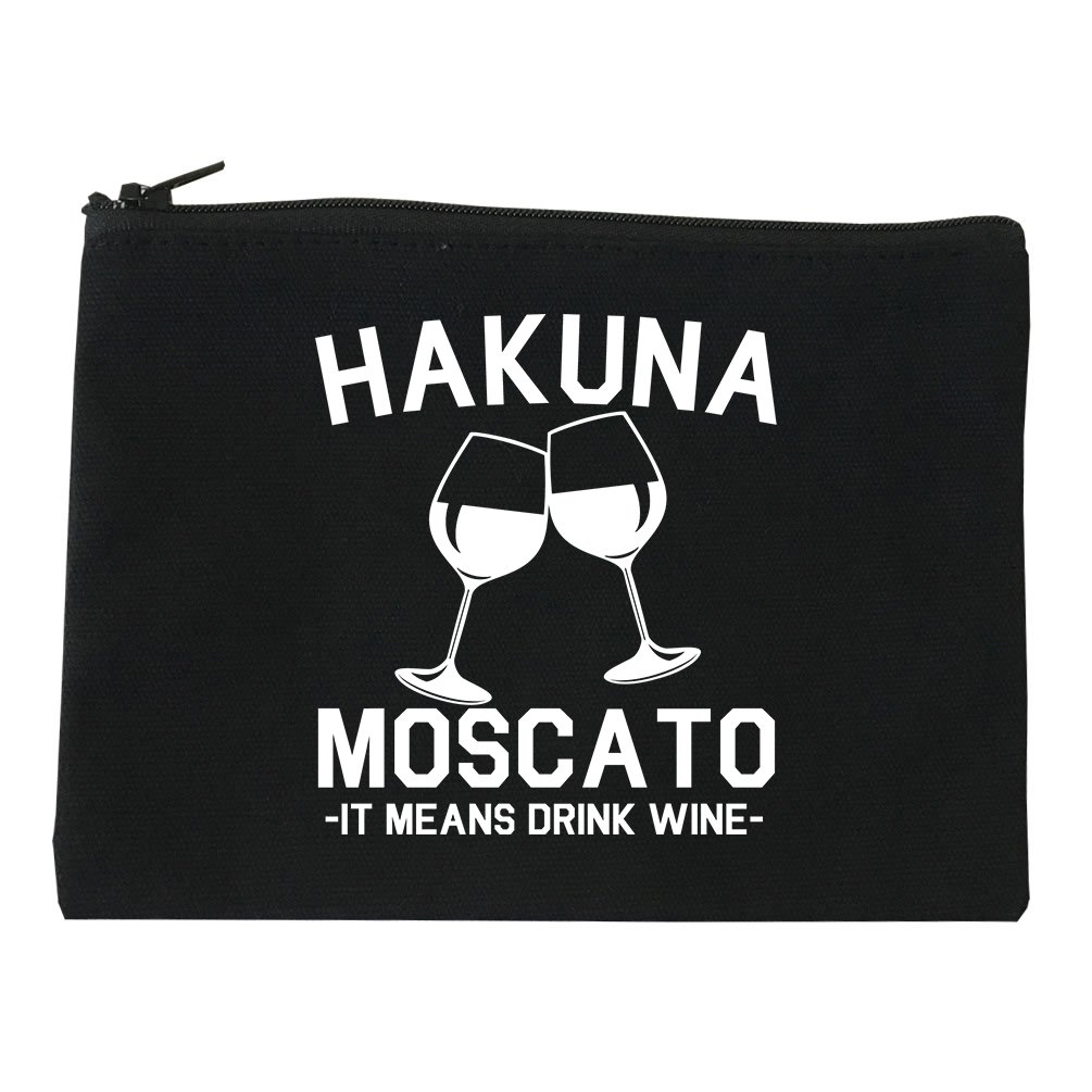 Hakuna Moscato Wine Cosmetic Makeup Bag - Waterproof Travel Organizer for Makeup Brushes & Accessories | Perfect for Wine Lovers & Bachelorette Parties