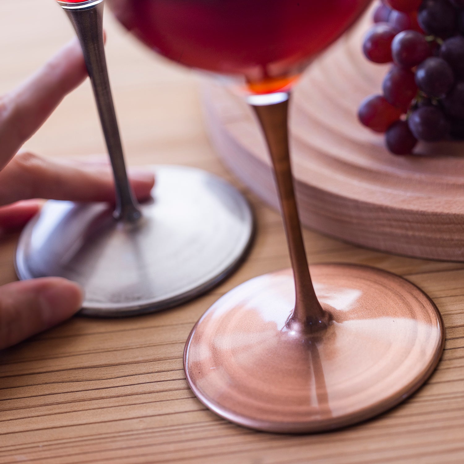 Premium EBM Crystal Glass Lacquered Wine Glasses Set of 2 - Elegant Stemware for Red Wine, White Wine & Champagne - Perfect for Dinner Parties, Weddings & Romantic Date Nights