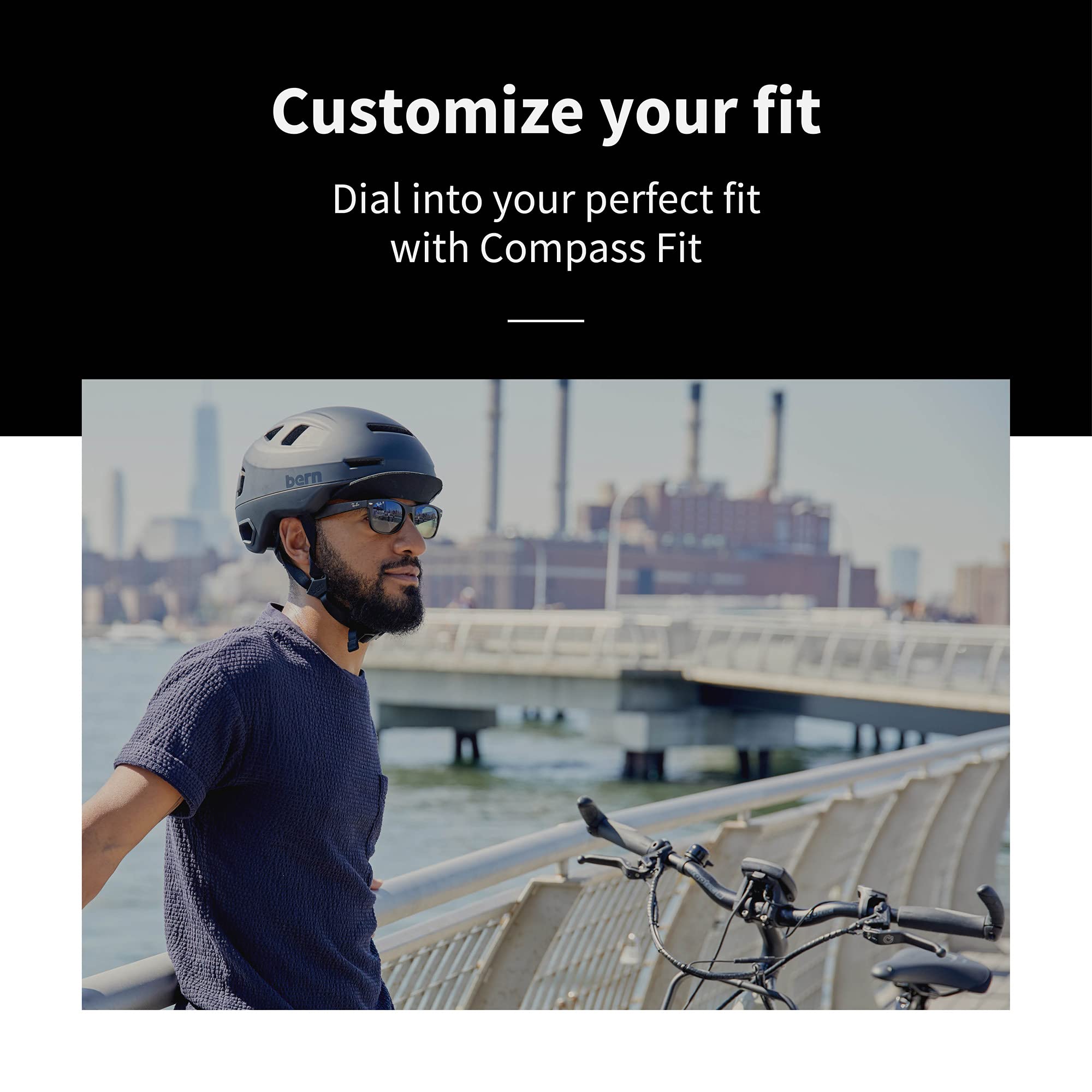 Bern Hudson Commuter Bike Helmet with MIPS Technology – Certified for E-Bikes & Cycling Safety – Integrated LED Rear Light & U-Lock Compatible – Perfect for Urban Commuting, Road Biking & Electric Scooters