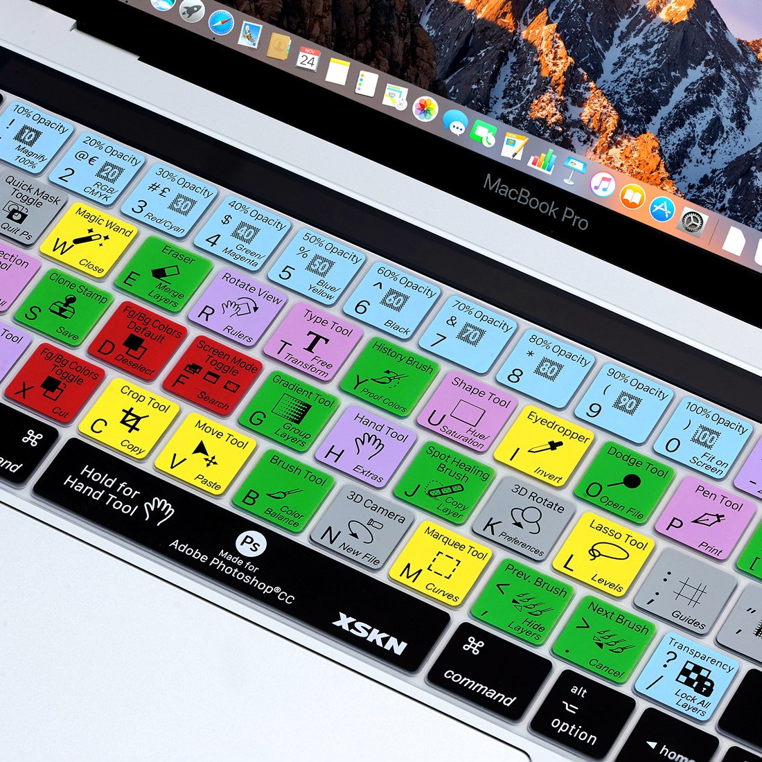 XSKN Shortcut Keyboard Skin Cover for MacBook Pro 13