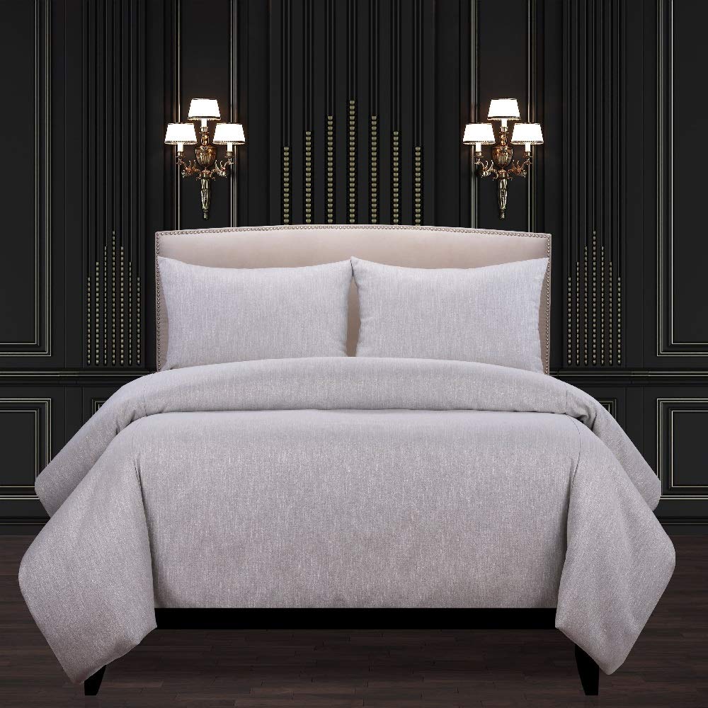 6-Piece Glam Duvet Comforter Set Queen Size - Opulent Truffle Gray Premium Microfiber Bedding with Zipper Closure | Elegant Modern Design for Cozy & Romantic Bedroom Decor | Perfect for Master Bedrooms, Guest Rooms & Luxury Hotels
