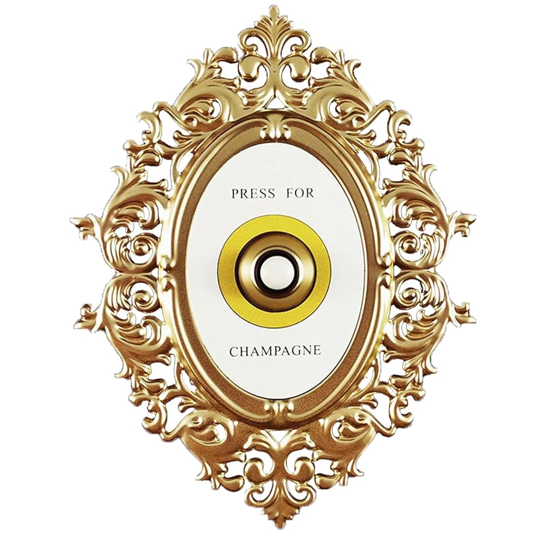 Gold Champagne Button Press - Mini Champagne Doorbell Ring & Wall Plaque Decor for Parties, Christmas, Home, Bedroom, Hotel - Perfect for Celebrations, Weddings & Home Decor