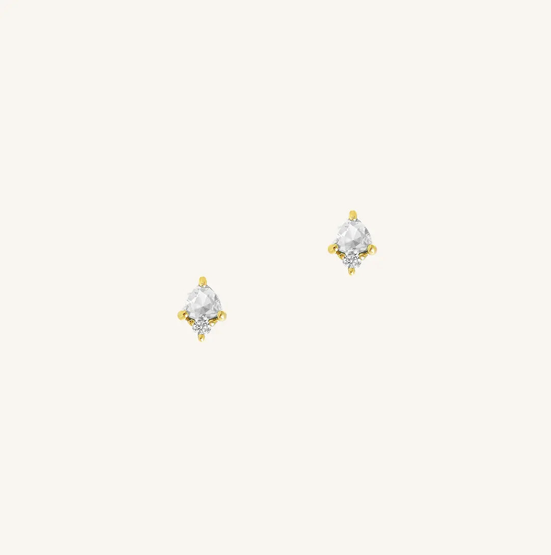 April Birthstone Stud Earrings - Genuine Diamond or White Topaz - Perfect Gift for April Birthdays, Anniversaries & Special Occasions | Elegant Everyday Wear & Formal Events