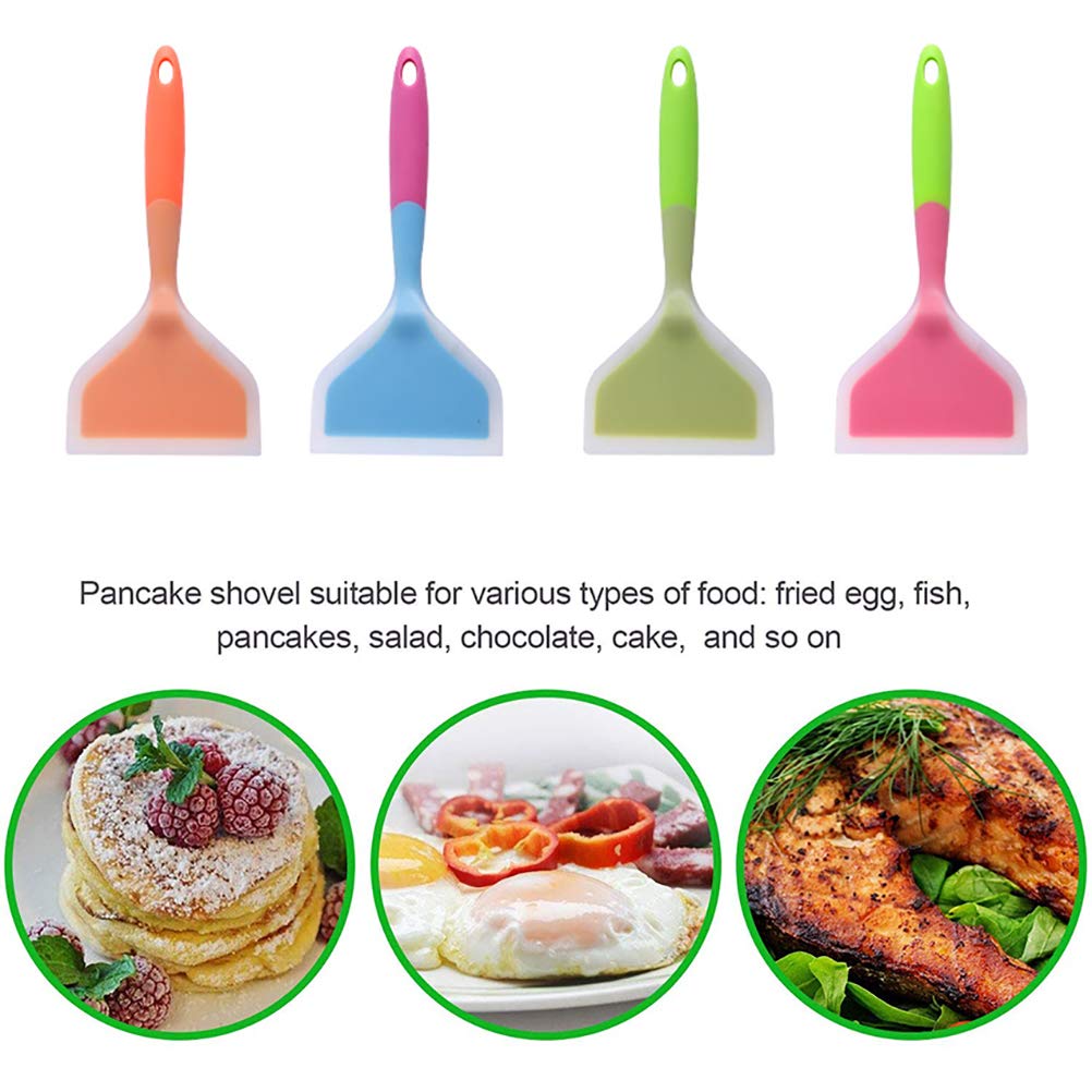 **10-Inch Silicone Omelette Spatula - Heat-Resistant, Nonstick, Durable Pancake Turner for Eggs, Crepes, Brownies, Fish, Pizza - Perfect for Breakfast, Baking & Cooking (Blue)**